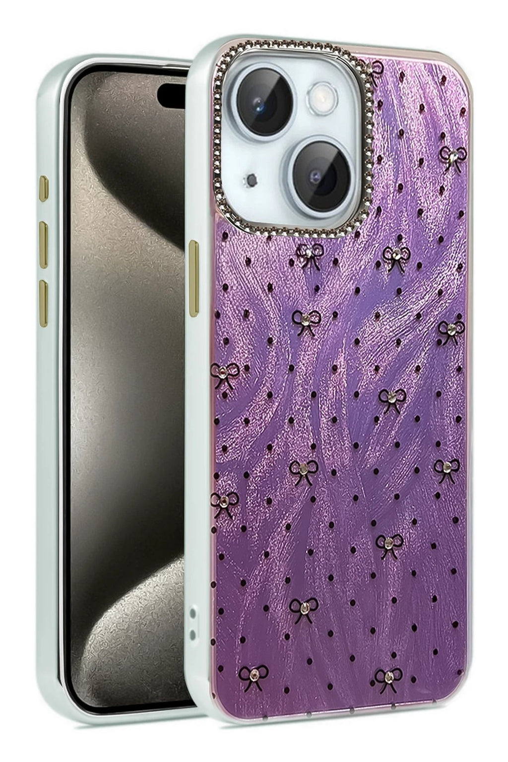 iPhone 15 Kılıf Blade Aynalı Desenli Kapak - Desen 2-(5796)