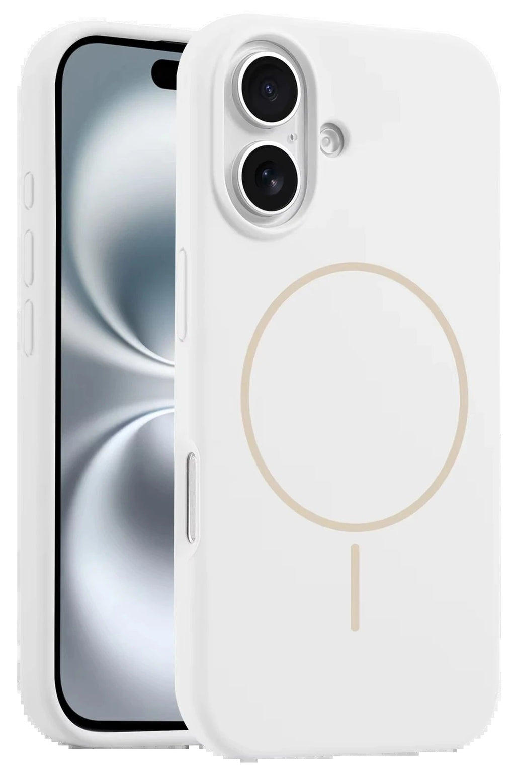 iPhone 16 Plus Kılıf Jully Magsafe Kapak - Beyaz-(5796)