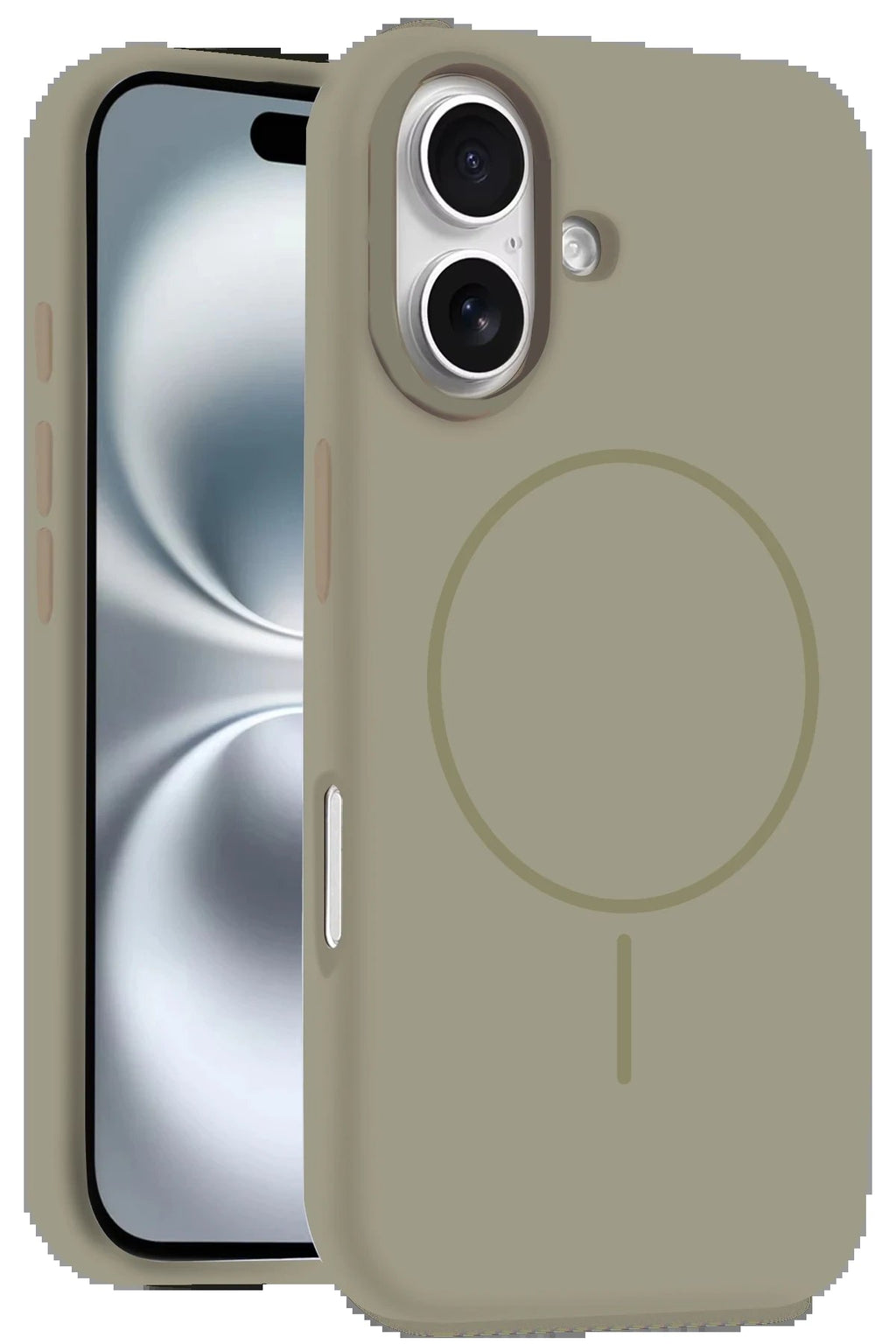 iPhone 16 Plus Kılıf Jully Magsafe Kapak - Çöl Titanyum-(5796)