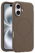 iPhone 16 Plus Kılıf Jully Magsafe Kapak - Kahverengi-(5796)