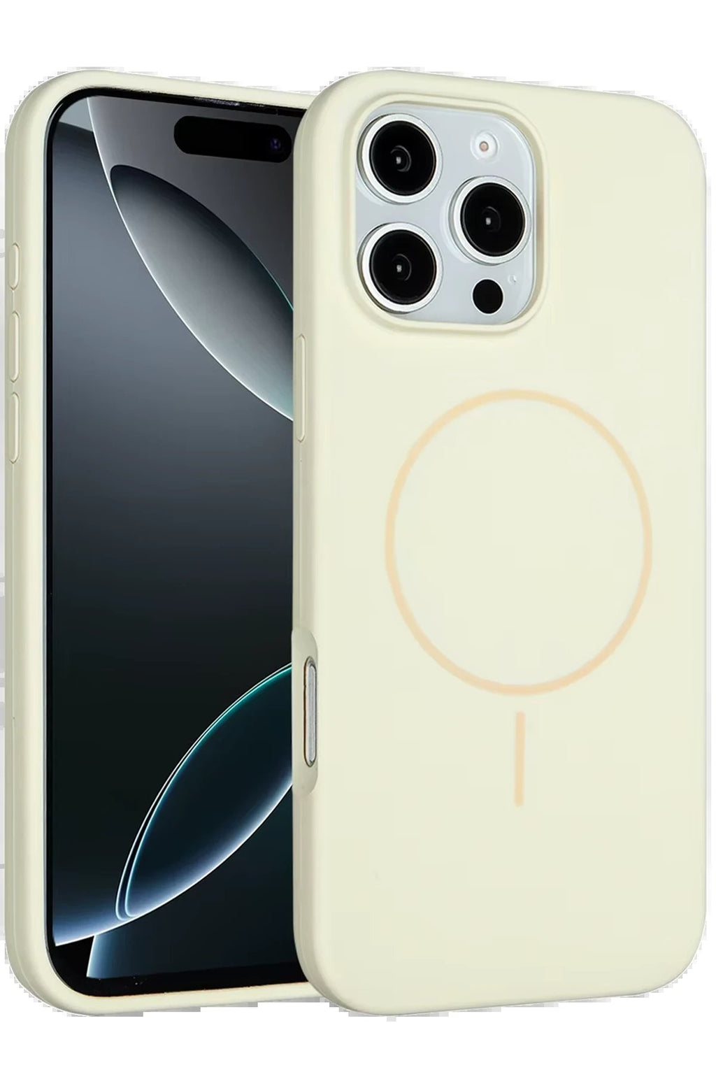 iPhone 16 Pro Max Kılıf Jully Magsafe Kapak - Bej-(5796)