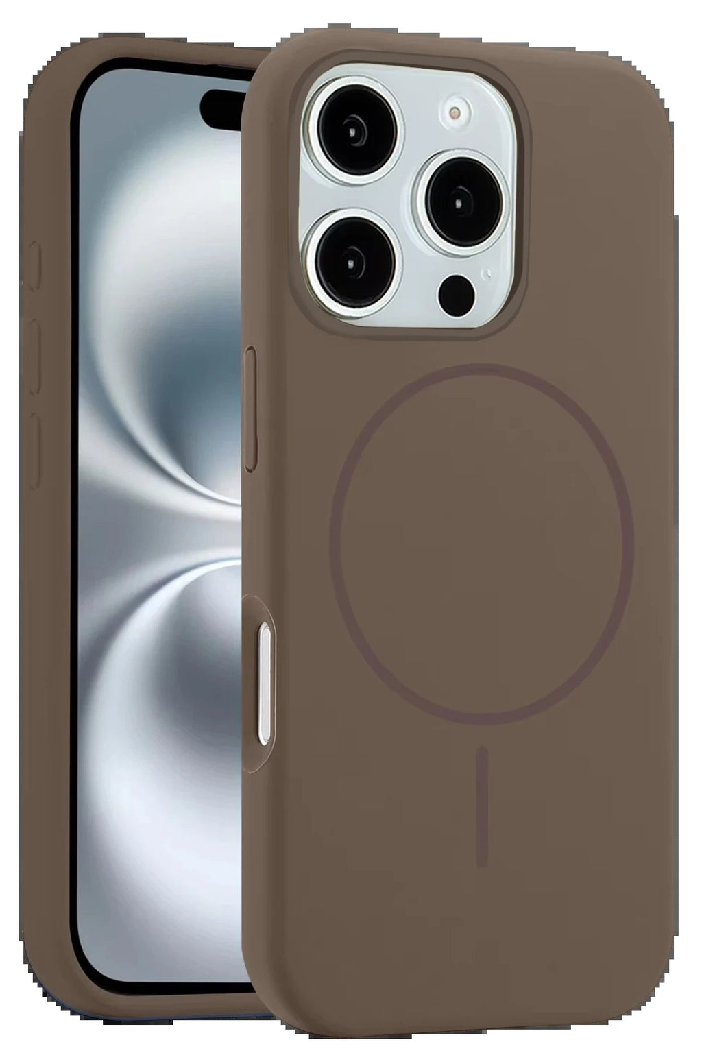 iPhone 16 Pro Max Kılıf Jully Magsafe Kapak - Kahverengi-(5796)