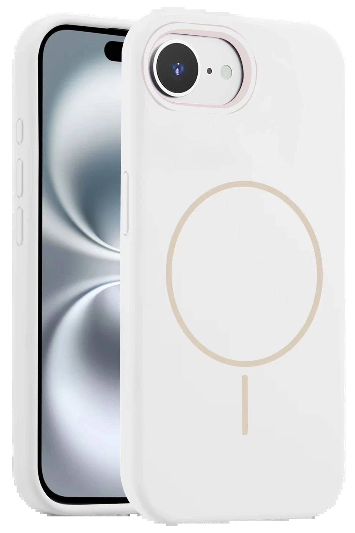 iPhone 16E Kılıf Jully Magsafe Kapak - Beyaz-(5796)