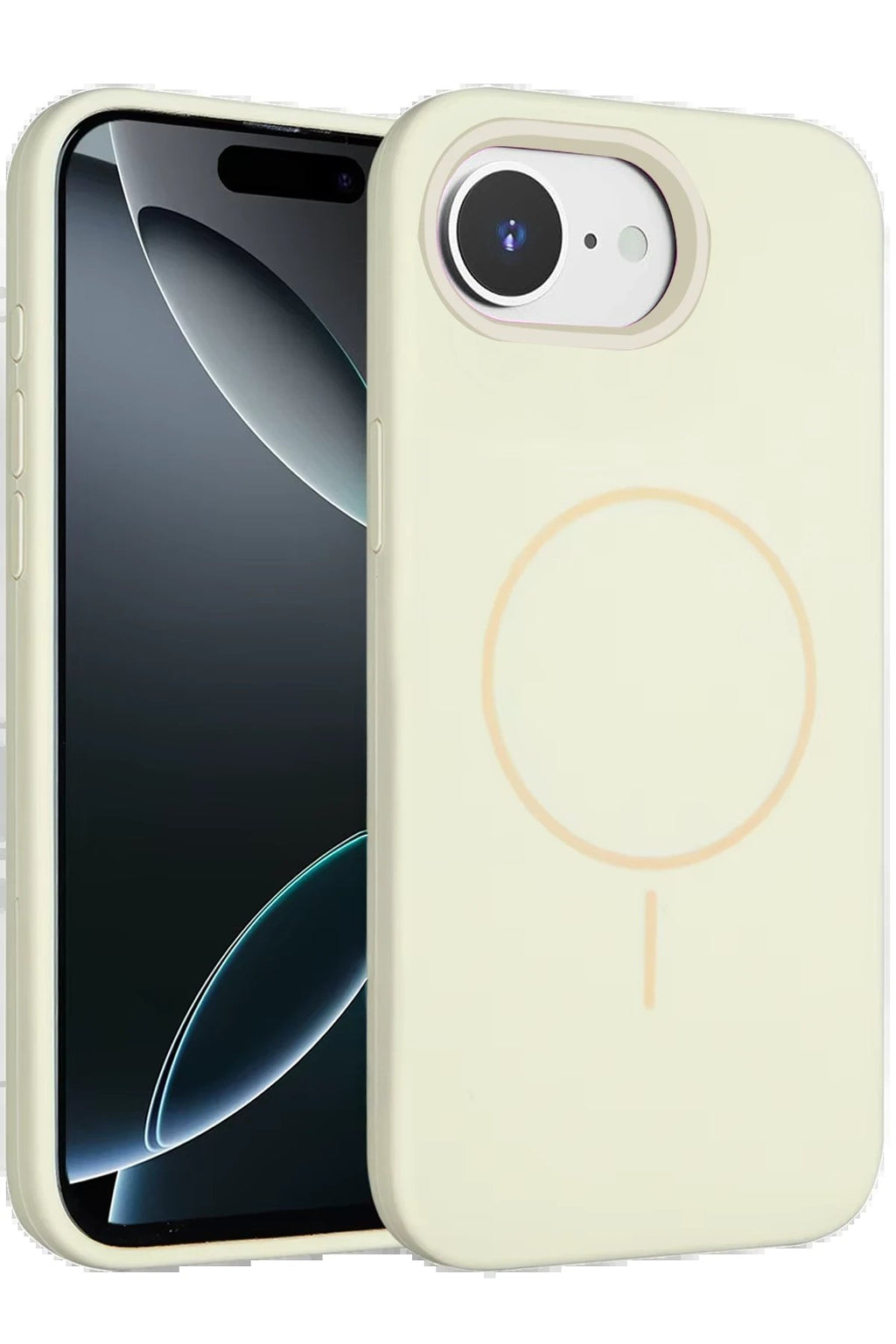 iPhone 16E Kılıf Jully Magsafe Kapak - Bej-(5796)