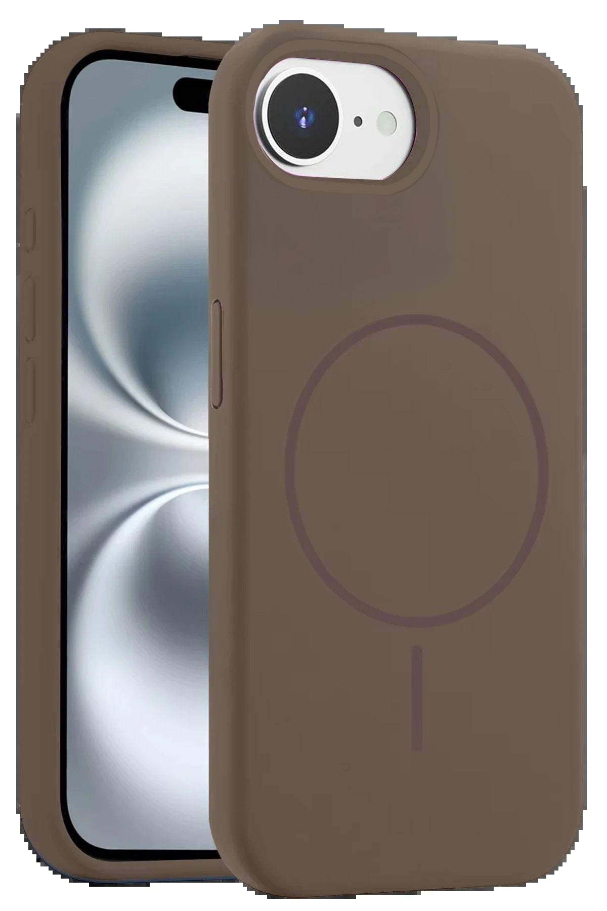 iPhone 16E Kılıf Jully Magsafe Kapak - Kahverengi-(5796)