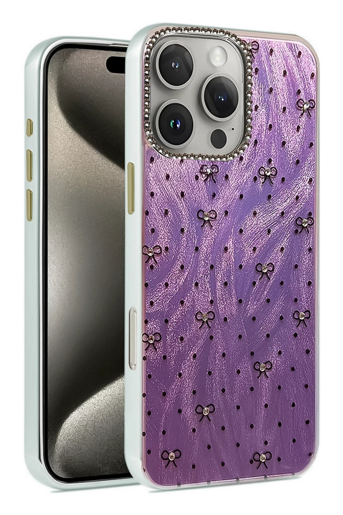 iPhone 16 Pro Kılıf Blade Aynalı Desenli Kapak - Desen 2-(5796)