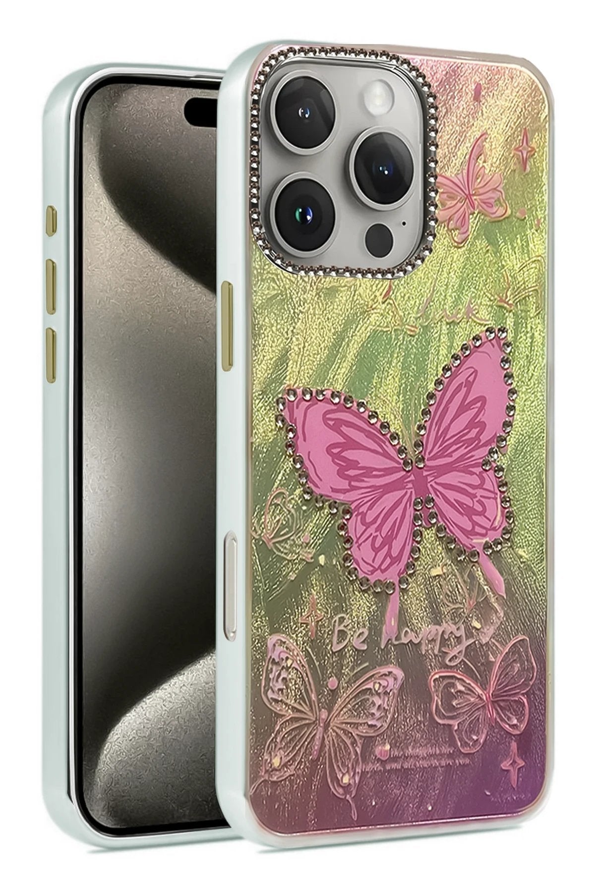 iPhone 16 Pro Kılıf Blade Aynalı Desenli Kapak - Desen 5-(5796)