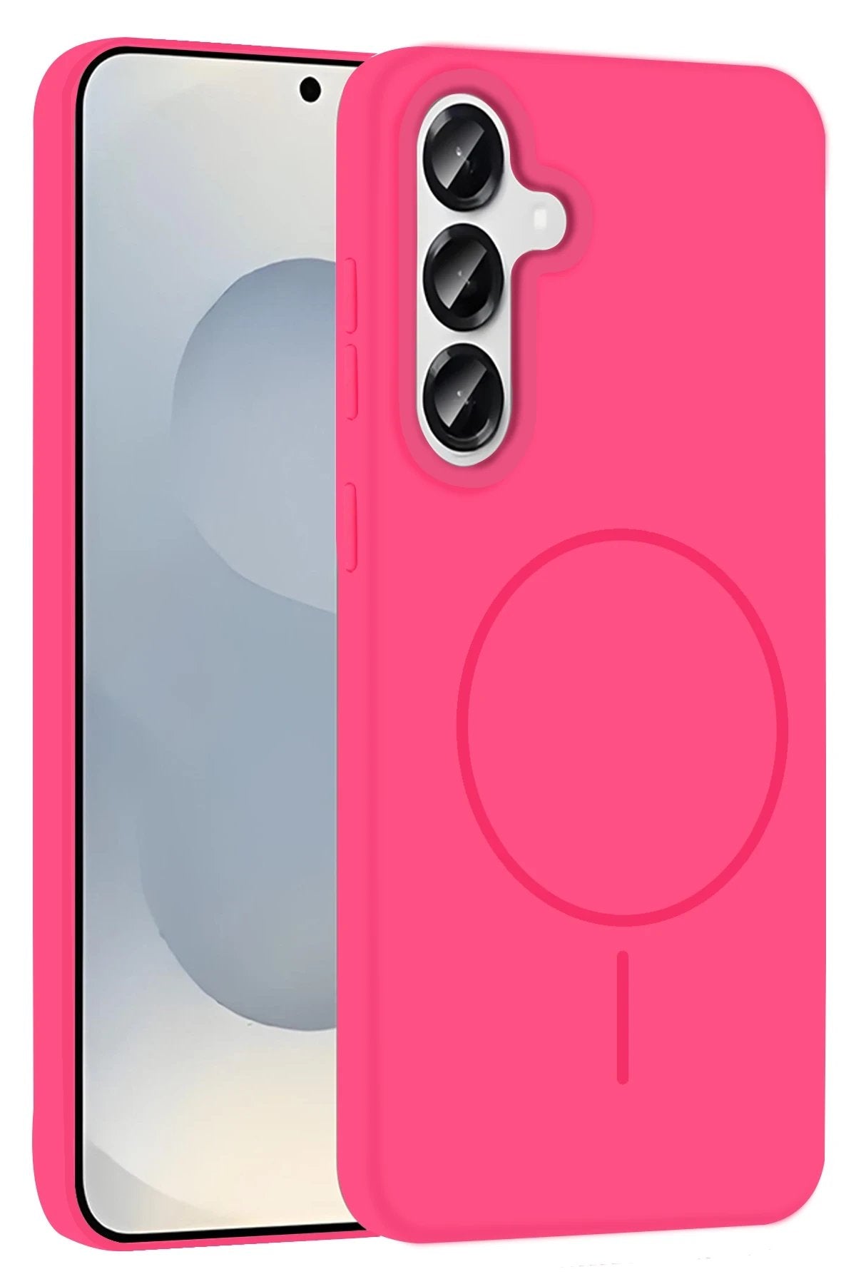 Samsung Galaxy S23 FE Kılıf Jully Magsafe Kapak - Fuşya-(5796)