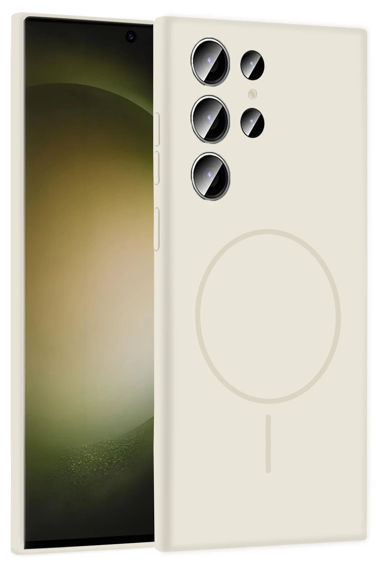 Samsung Galaxy S23 Ultra Kılıf Jully Magsafe Kapak - Pudra-(5796)