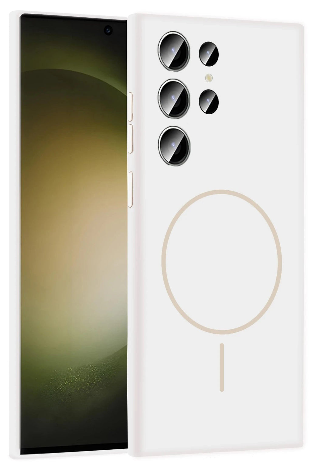 Samsung Galaxy S23 Ultra Kılıf Jully Magsafe Kapak - Beyaz-(5796)