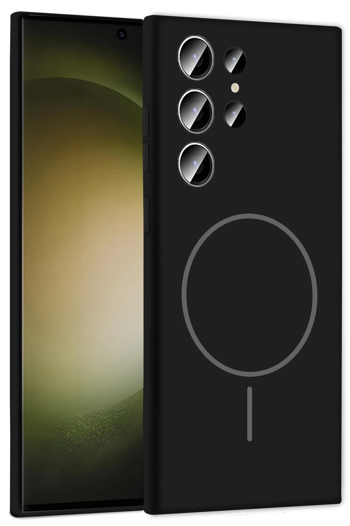 Samsung Galaxy S23 Ultra Kılıf Jully Magsafe Kapak - Siyah-(5796)