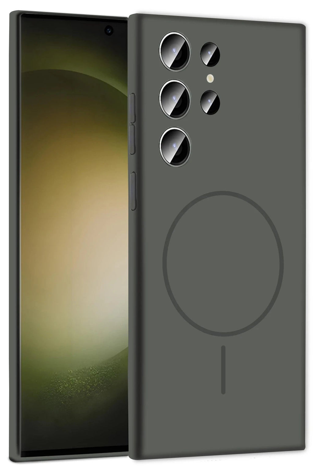 Samsung Galaxy S23 Ultra Kılıf Jully Magsafe Kapak - Titan Gri-(5796)