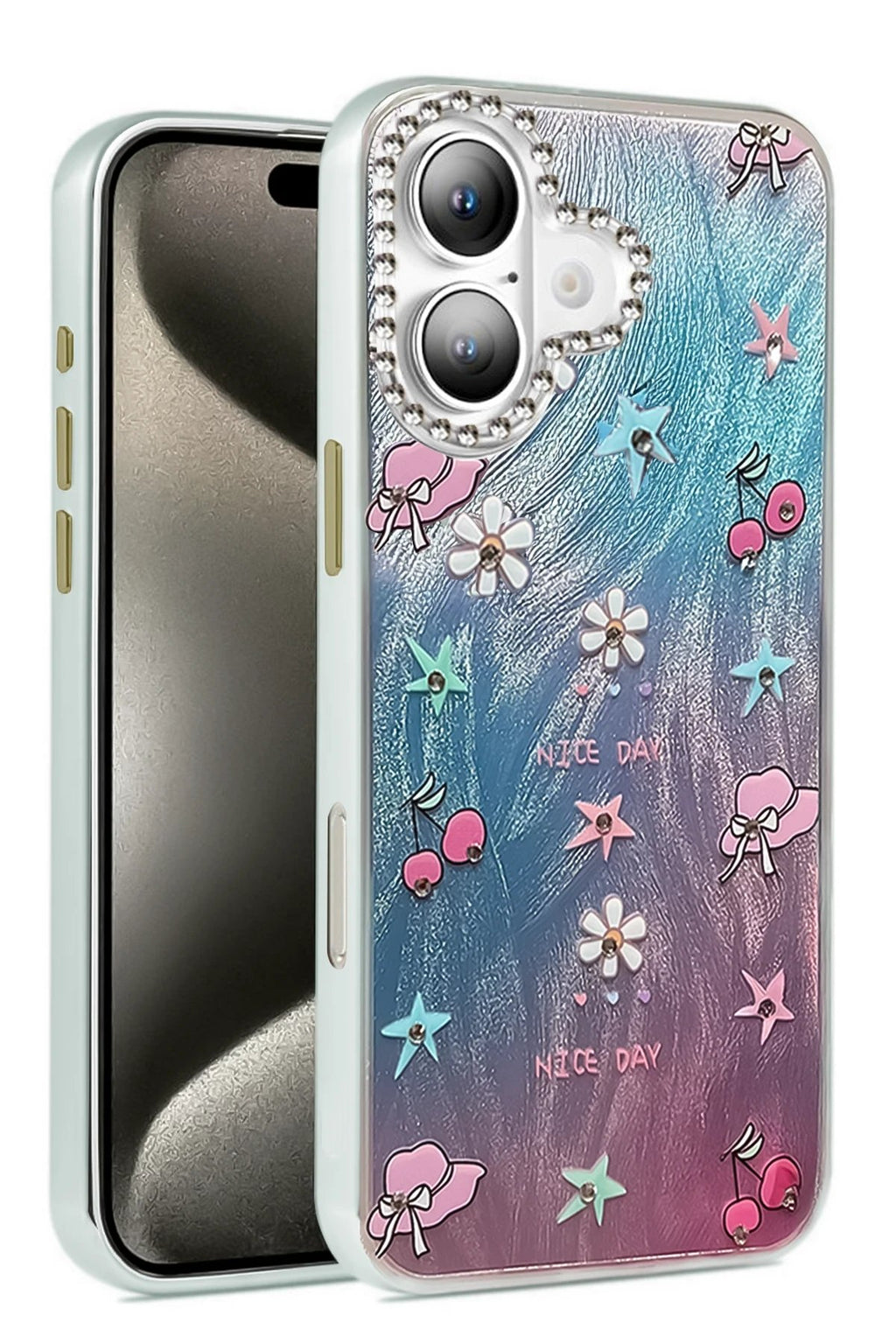 iPhone 16 Plus Kılıf Blade Aynalı Desenli Kapak - Desen 4-(5796)