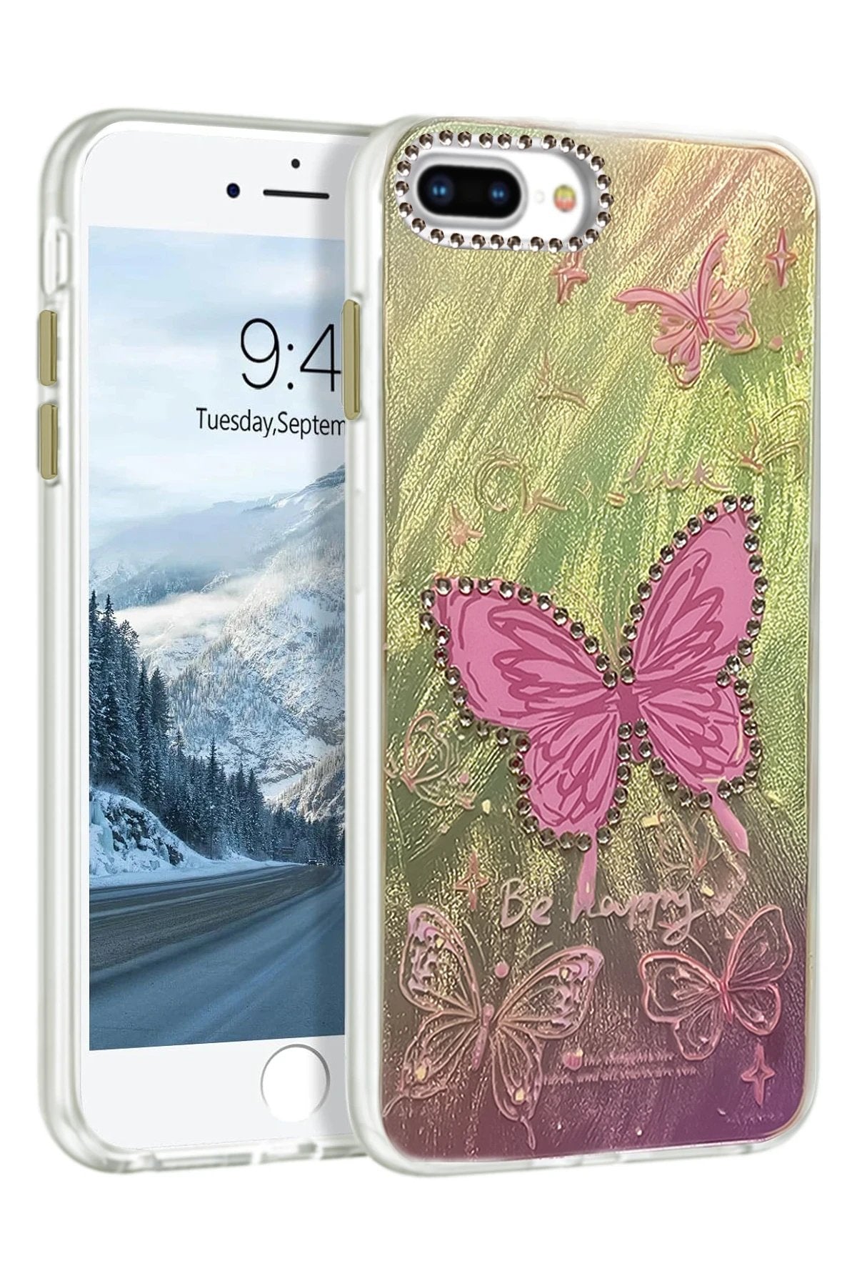 iPhone 7 Plus Kılıf Blade Aynalı Desenli Kapak - Desen 5-(5796)