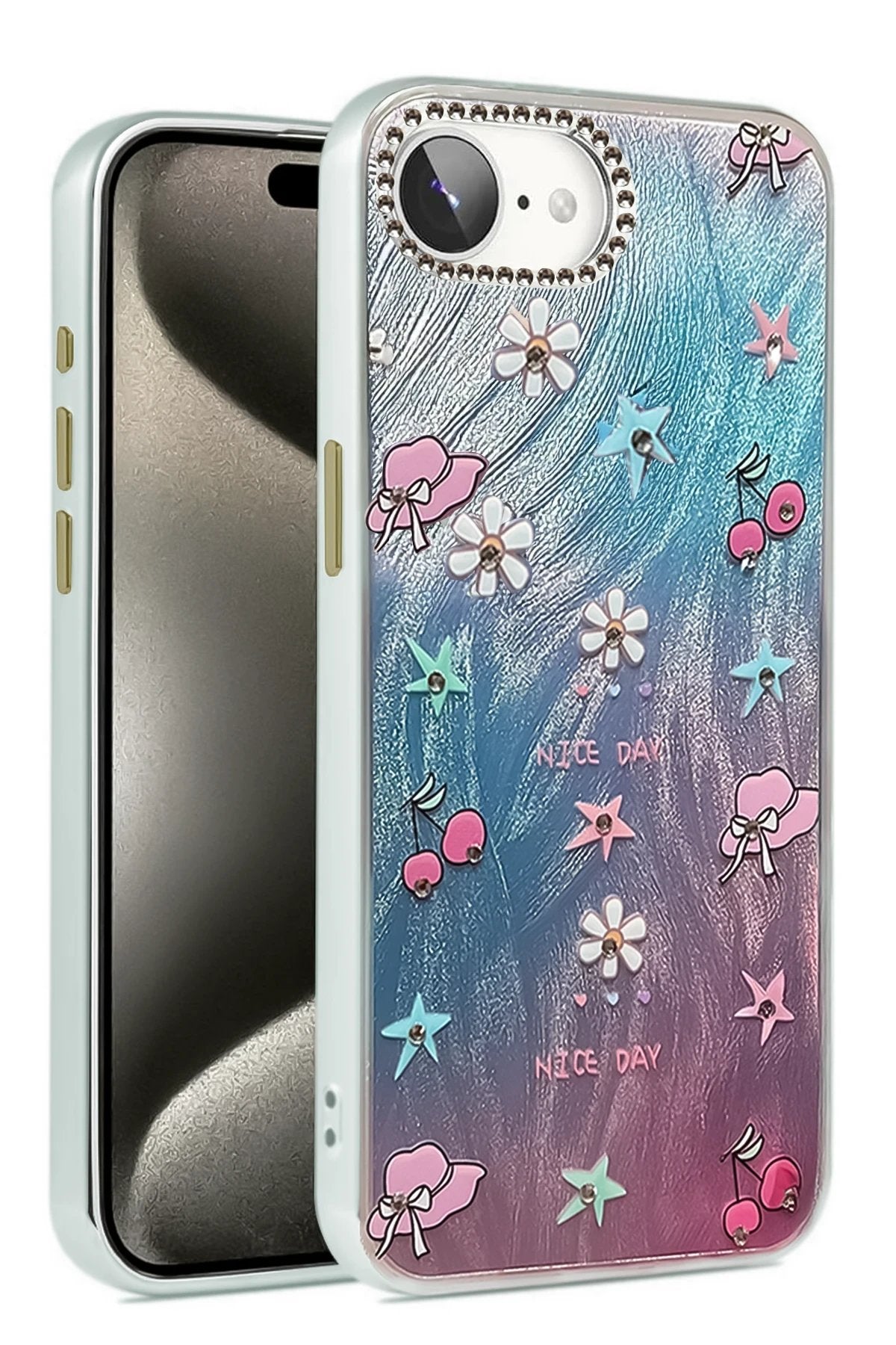 iPhone 16E Kılıf Blade Aynalı Desenli Kapak - Desen 4-(5796)