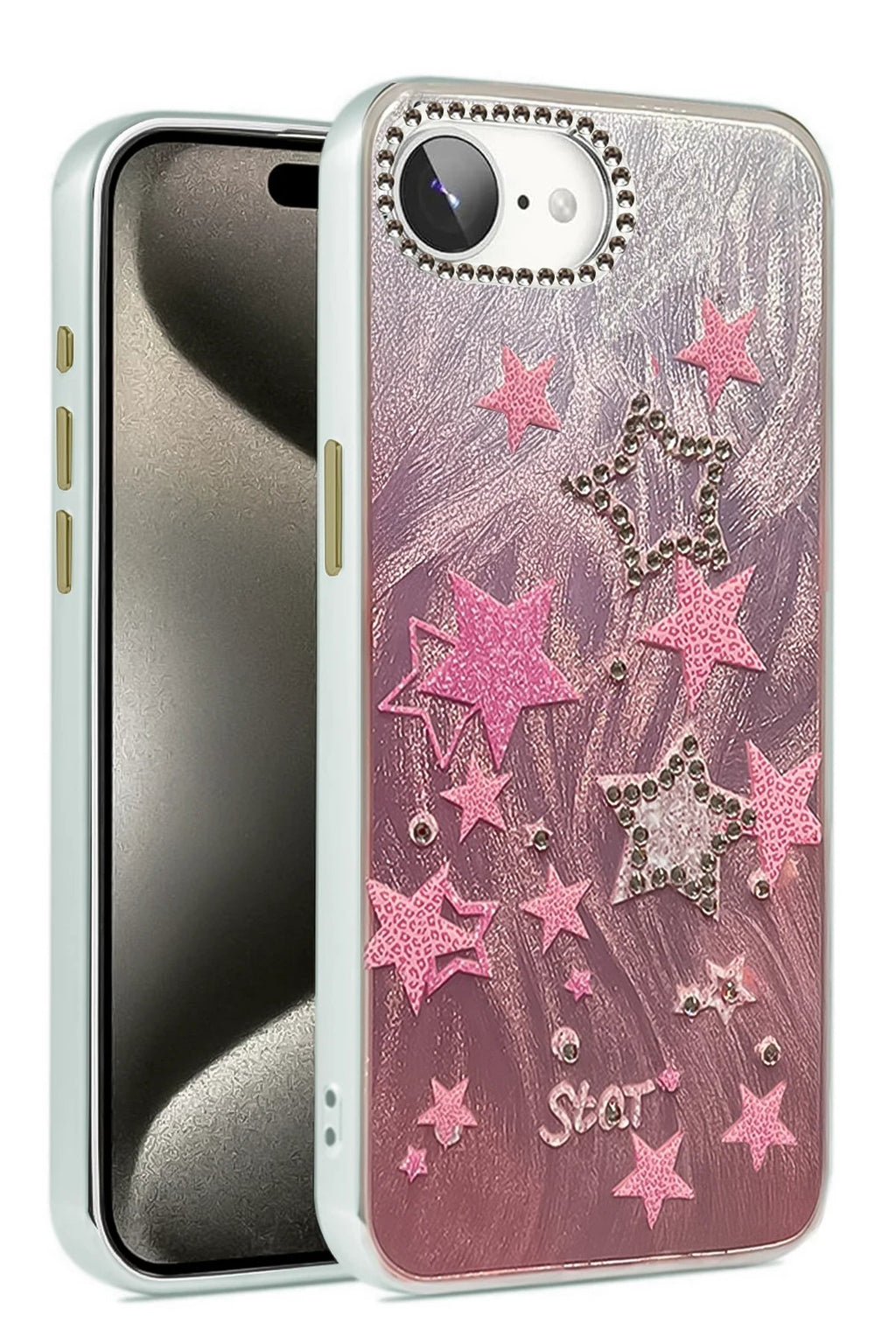 iPhone 16E Kılıf Blade Aynalı Desenli Kapak - Desen 7-(5796)