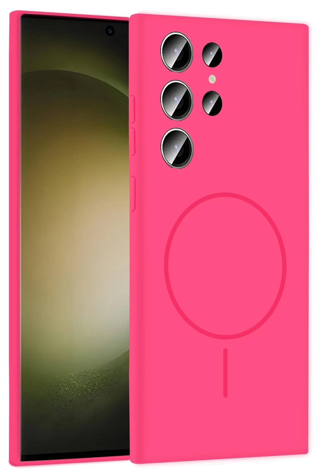 Samsung Galaxy S24 Ultra Kılıf Jully Magsafe Kapak - Fuşya-(5796)