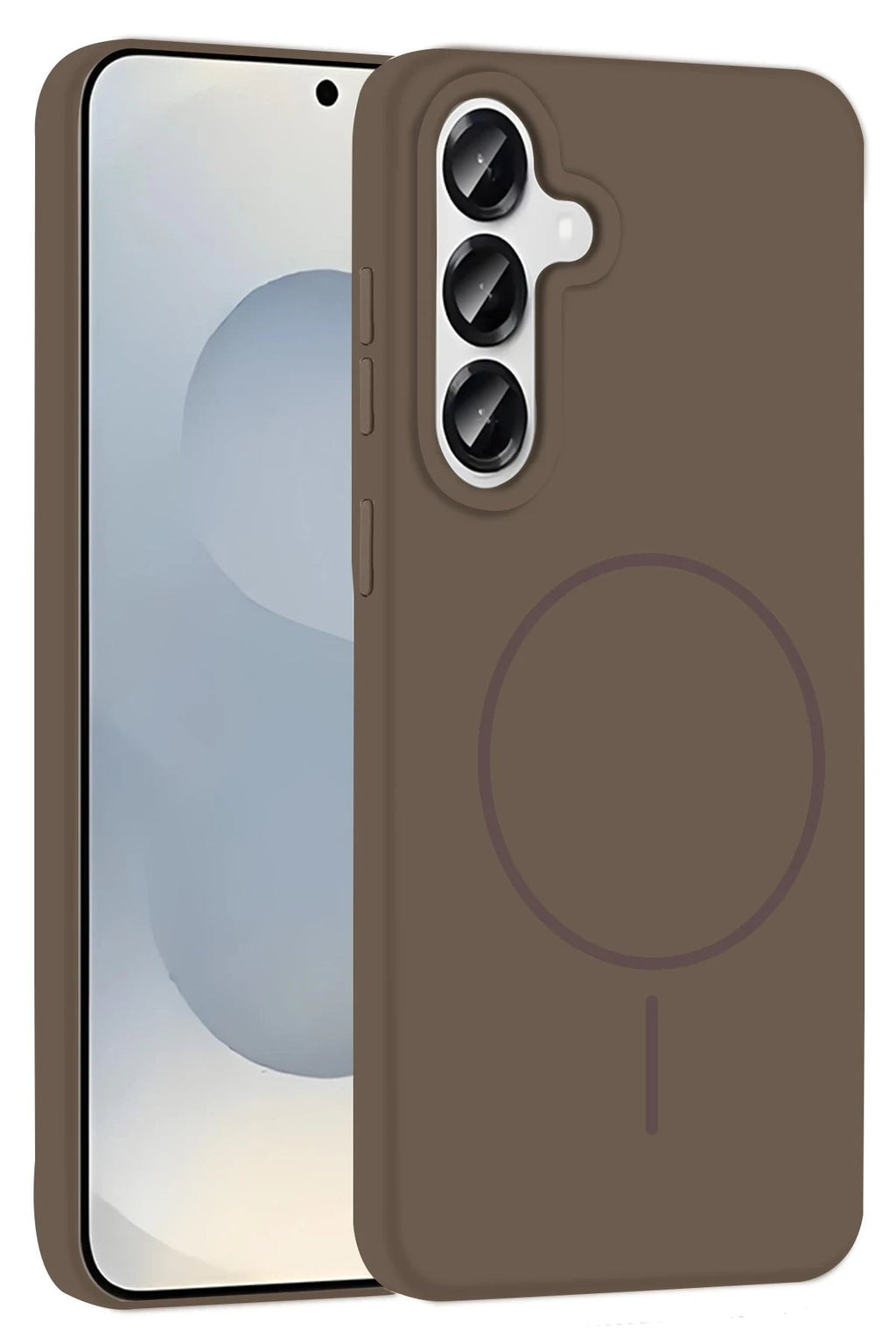 Samsung Galaxy S25 Kılıf Jully Magsafe Kapak - Kahverengi-(5796)