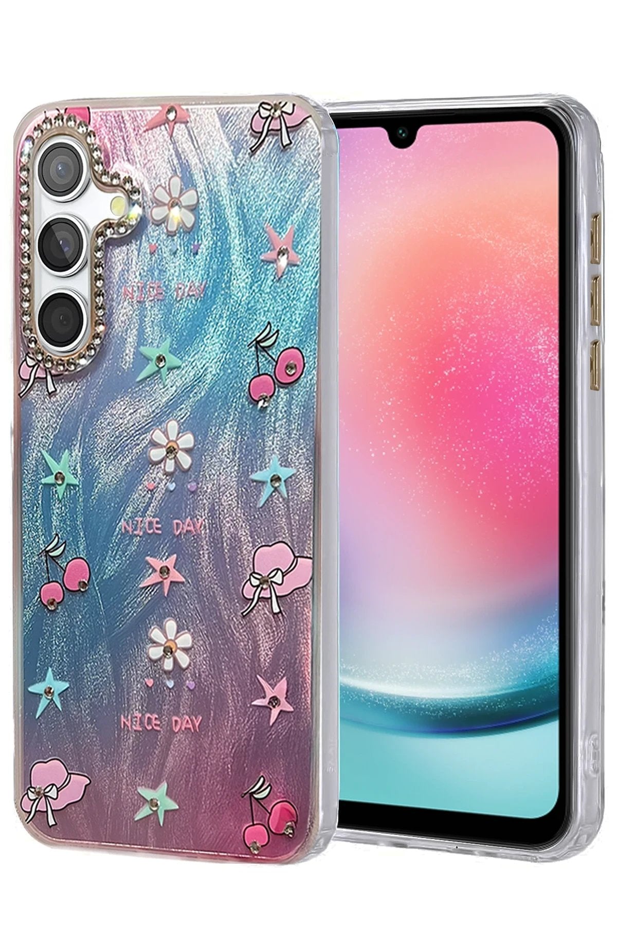 Samsung Galaxy A24 4G Kılıf Blade Aynalı Desenli Kapak - Desen 4-(5796)