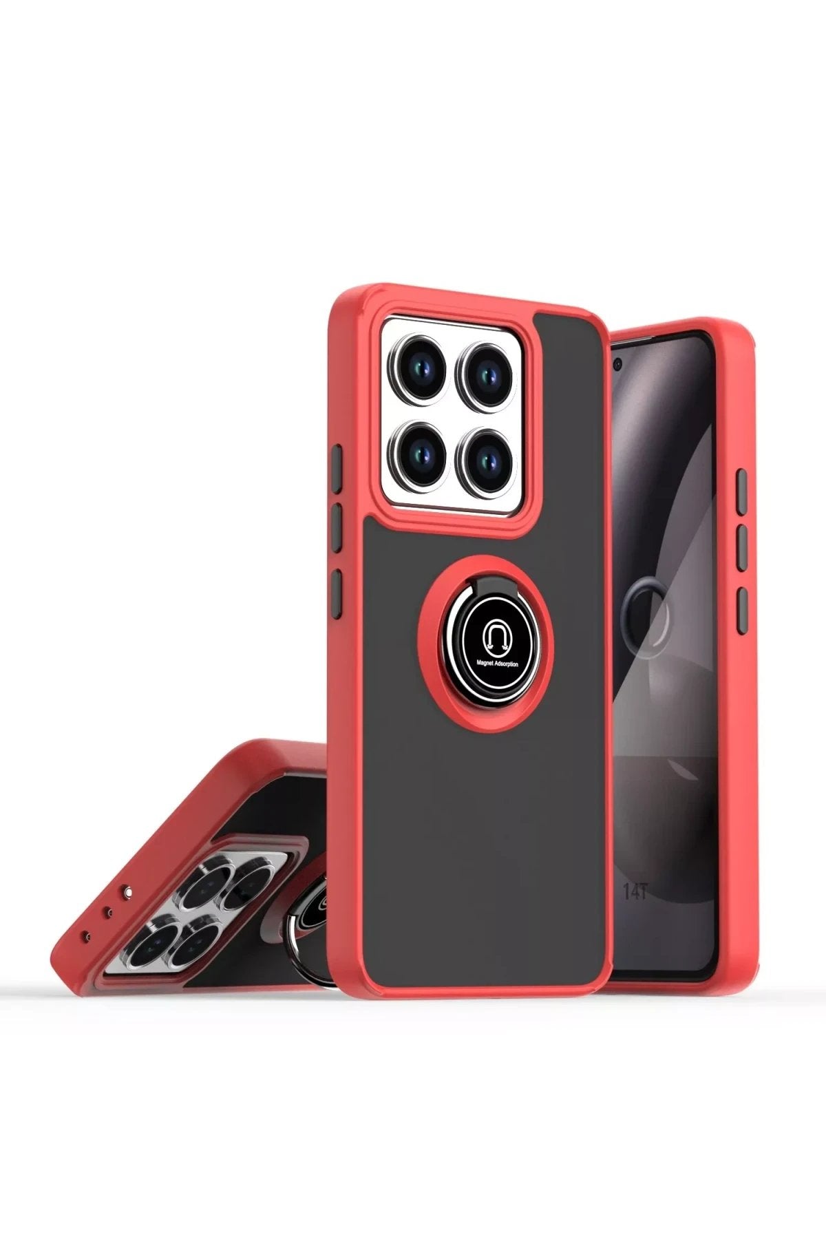 Xiaomi Mi 15 Kılıf Montreal Yüzüklü Silikon Kapak - Kırmızı-(5796)