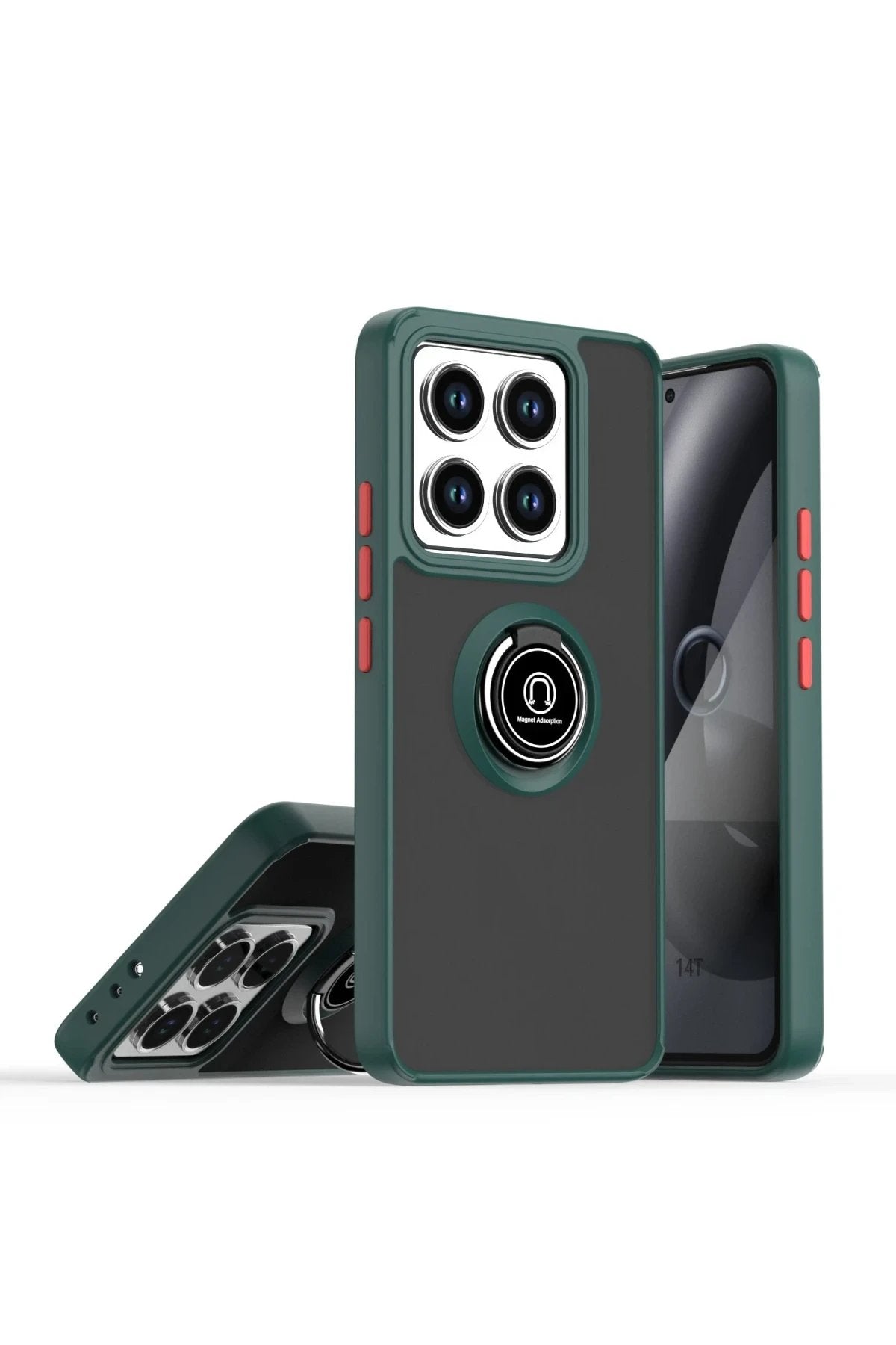 Xiaomi Mi 15 Pro Kılıf Montreal Yüzüklü Silikon Kapak - Yeşil-(5796)