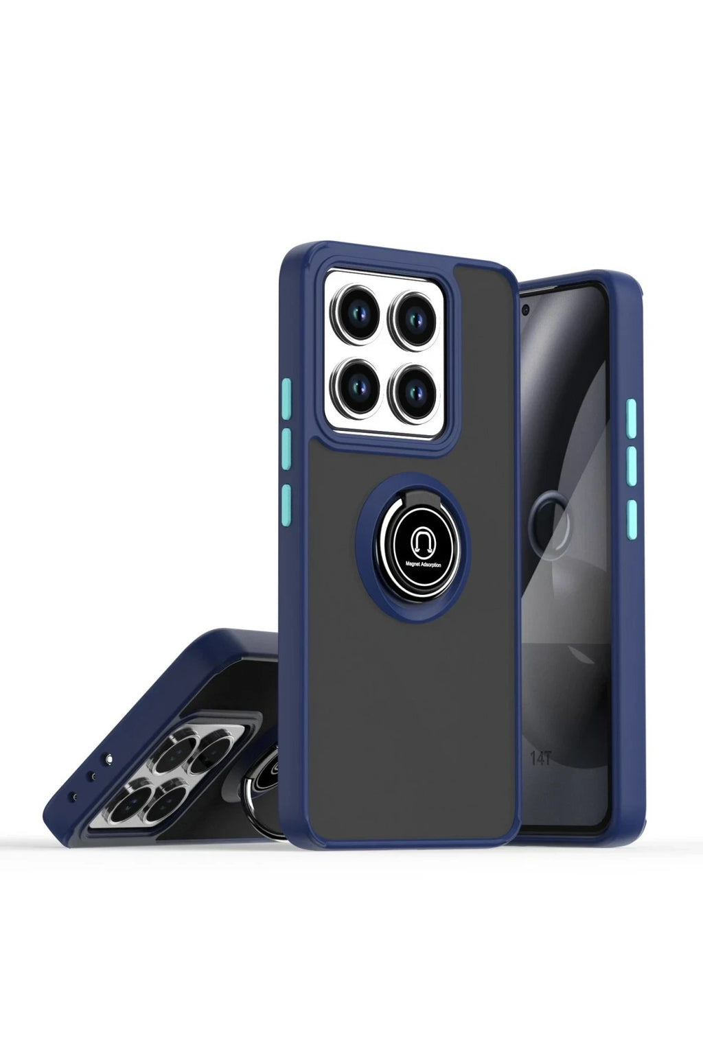 Xiaomi Mi 15 Pro Kılıf Montreal Yüzüklü Silikon Kapak - Lacivert-(5796)