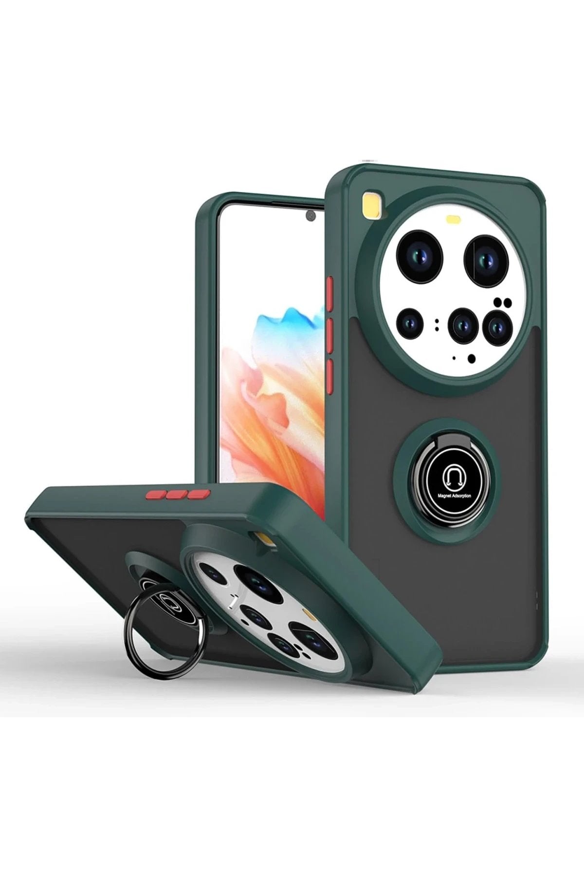 Xiaomi Mi 15 Ultra Kılıf Montreal Yüzüklü Silikon Kapak - Yeşil-(5796)