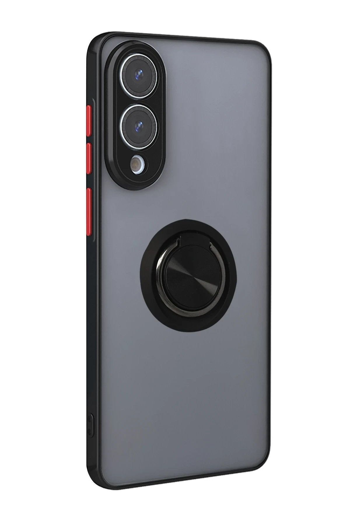 Samsung Galaxy S25 Edge Kılıf Montreal Yüzüklü Silikon Kapak - Siyah-(5796)