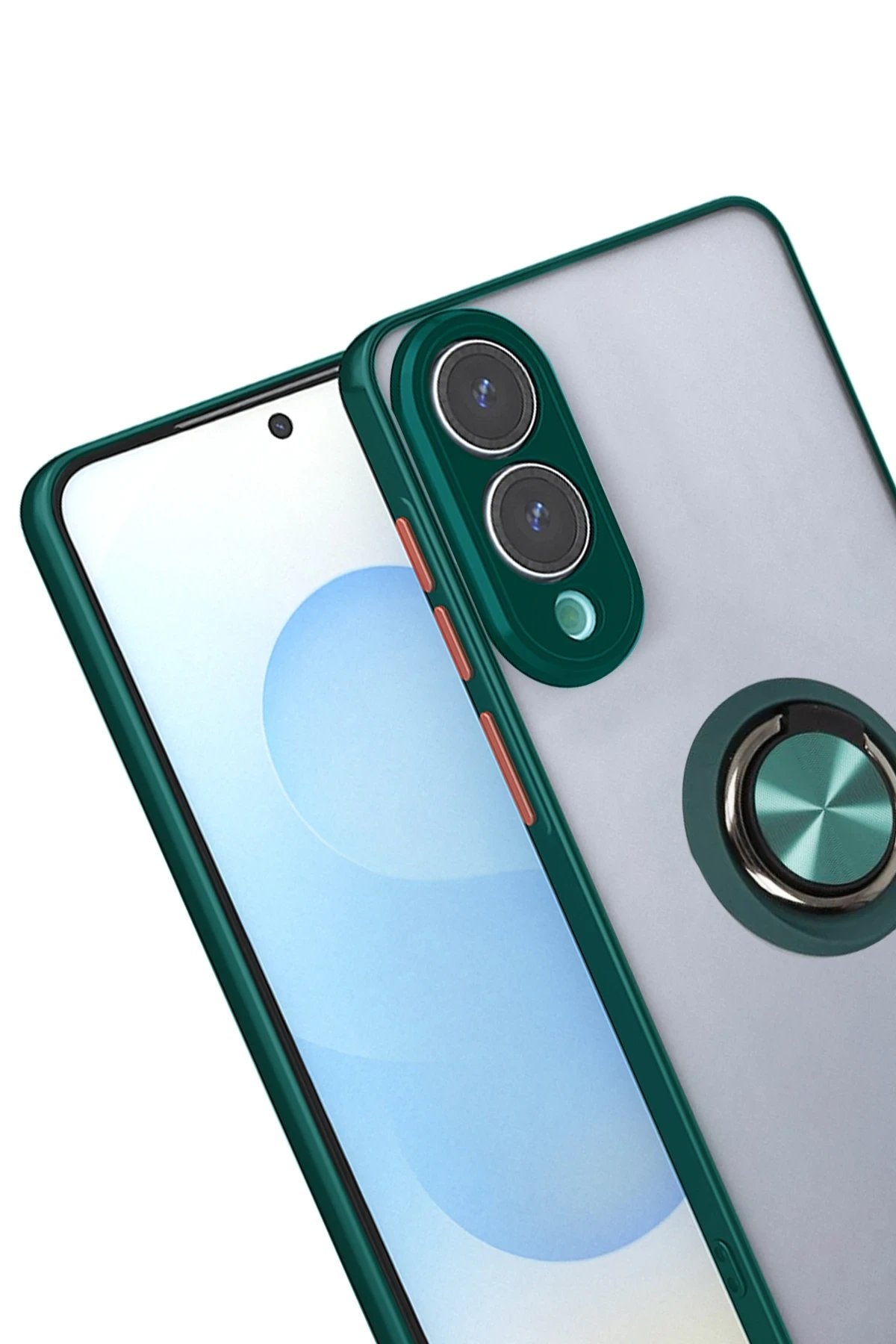 Samsung Galaxy S25 Edge Kılıf Montreal Yüzüklü Silikon Kapak - Yeşil-(5796)