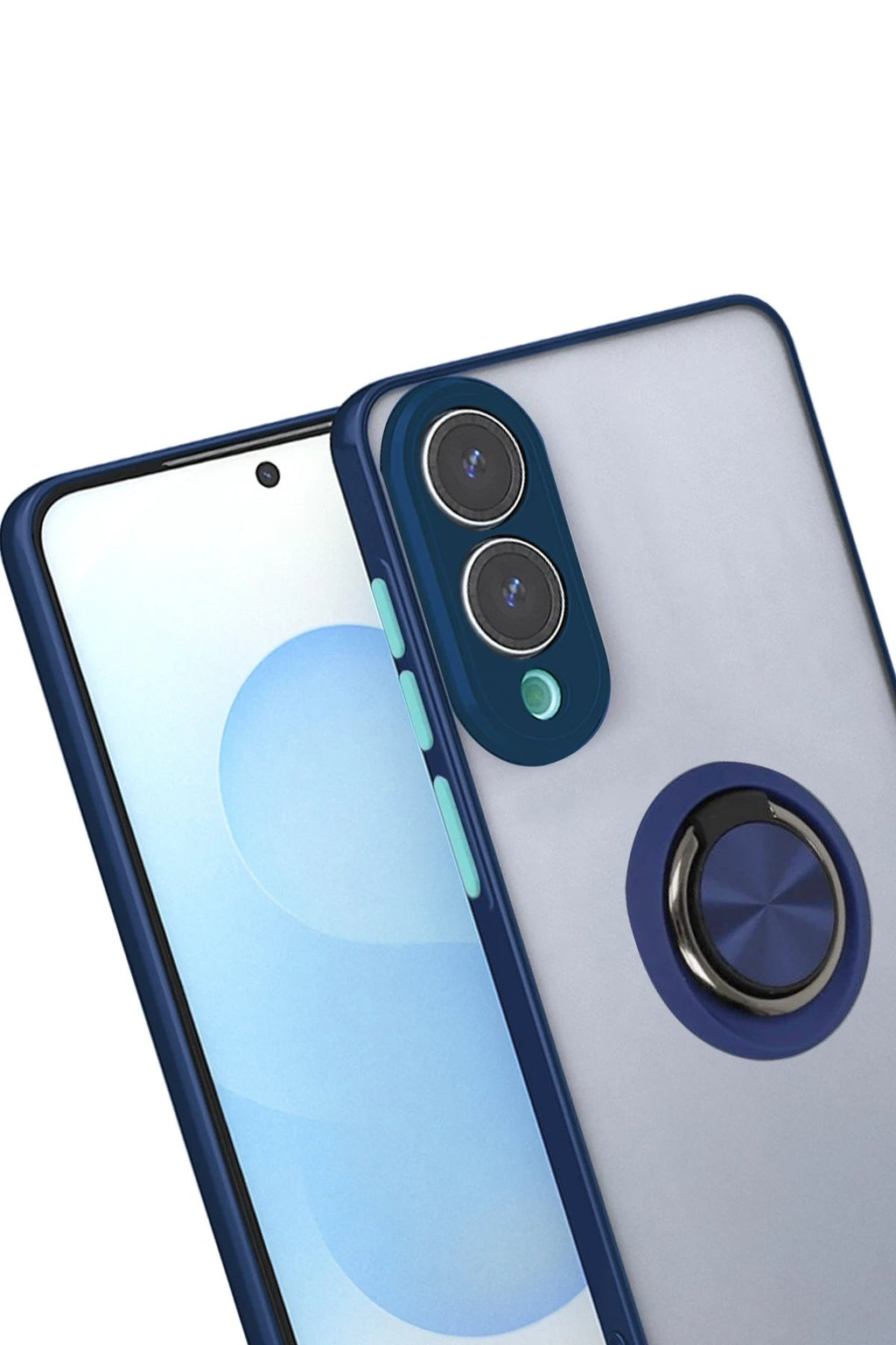 Samsung Galaxy S25 Edge Kılıf Montreal Yüzüklü Silikon Kapak - Lacivert-(5796)