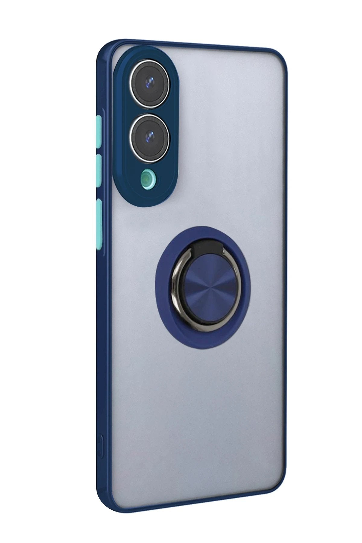 Samsung Galaxy S25 Edge Kılıf Montreal Yüzüklü Silikon Kapak - Lacivert-(5796)