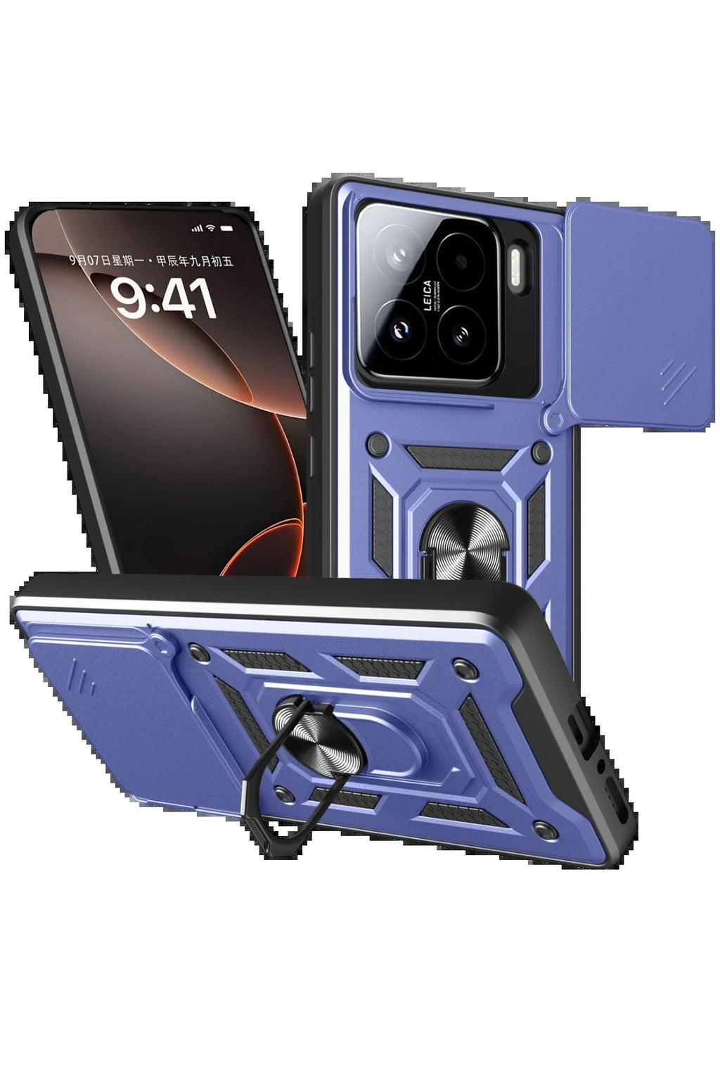 Xiaomi Mi 15 Kılıf Pars Lens Yüzüklü Silikon - Lacivert-(5796)