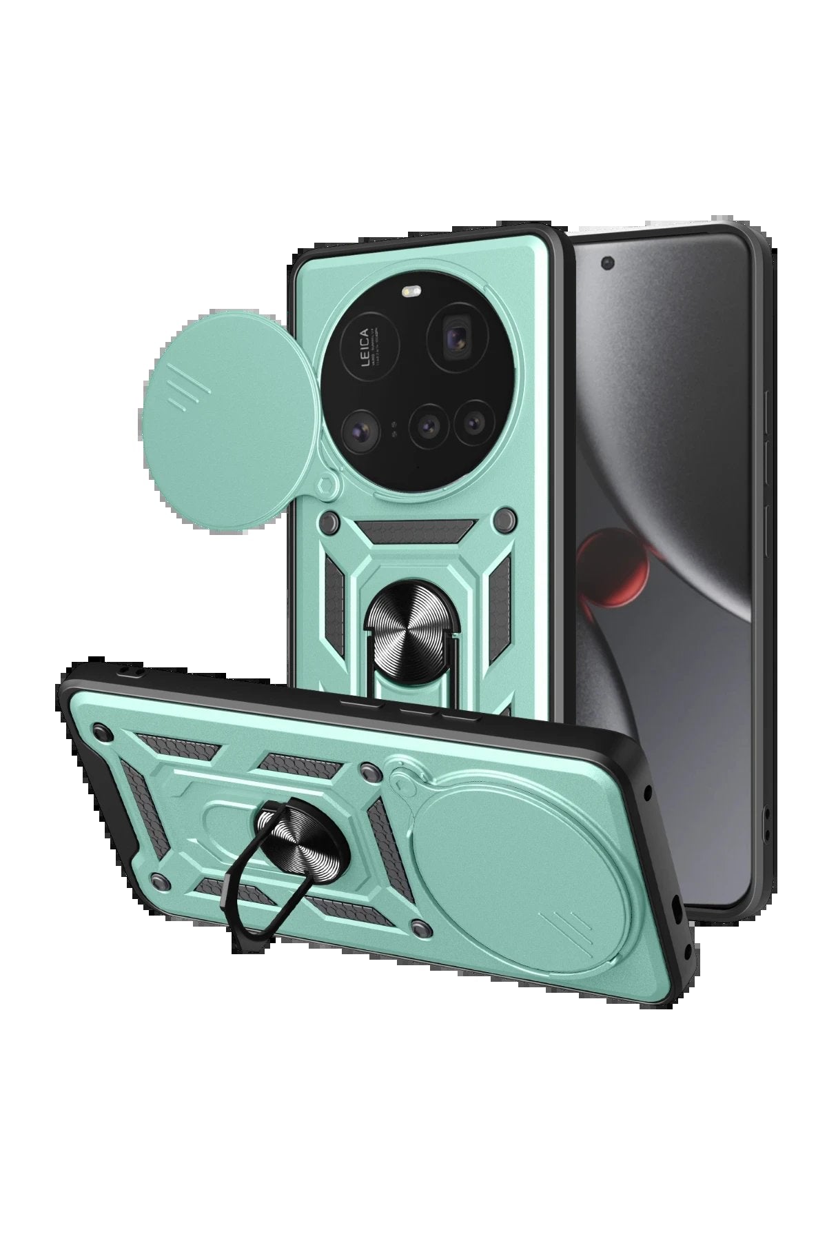 Xiaomi Mi 15 Ultra Kılıf Pars Lens Yüzüklü Silikon - Yeşil-(5796)