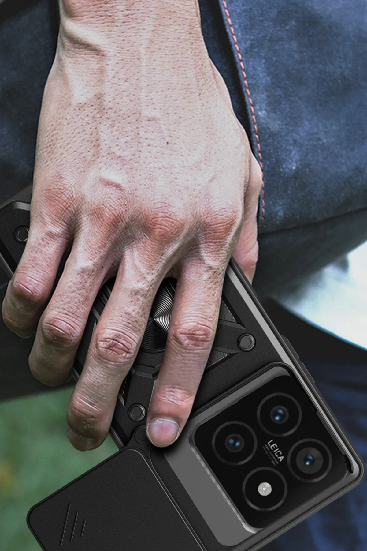 Xiaomi Mi 14T Pro Kılıf Pars Lens Yüzüklü Silikon - Lacivert-(5796)