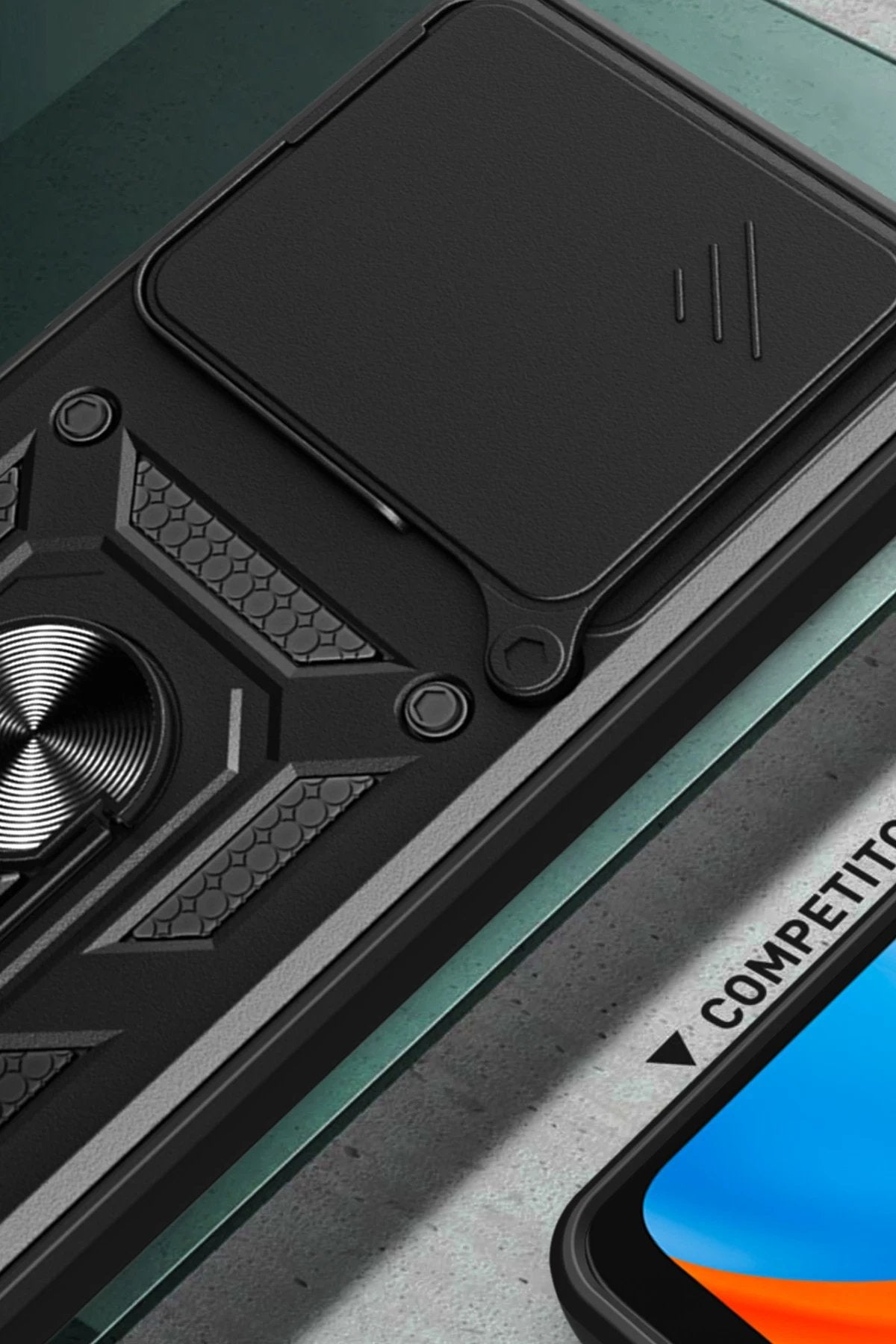 Xiaomi Mi 14T Pro Kılıf Pars Lens Yüzüklü Silikon - Yeşil-(5796)