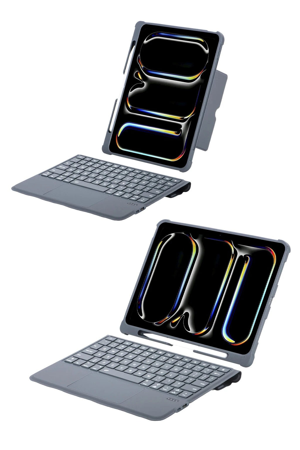 T5507D iPad Pro 11 (2022) Kılıf Palermo Ledli Klavyeli Standlı Tablet Kılıfı - Siyah-(5796)