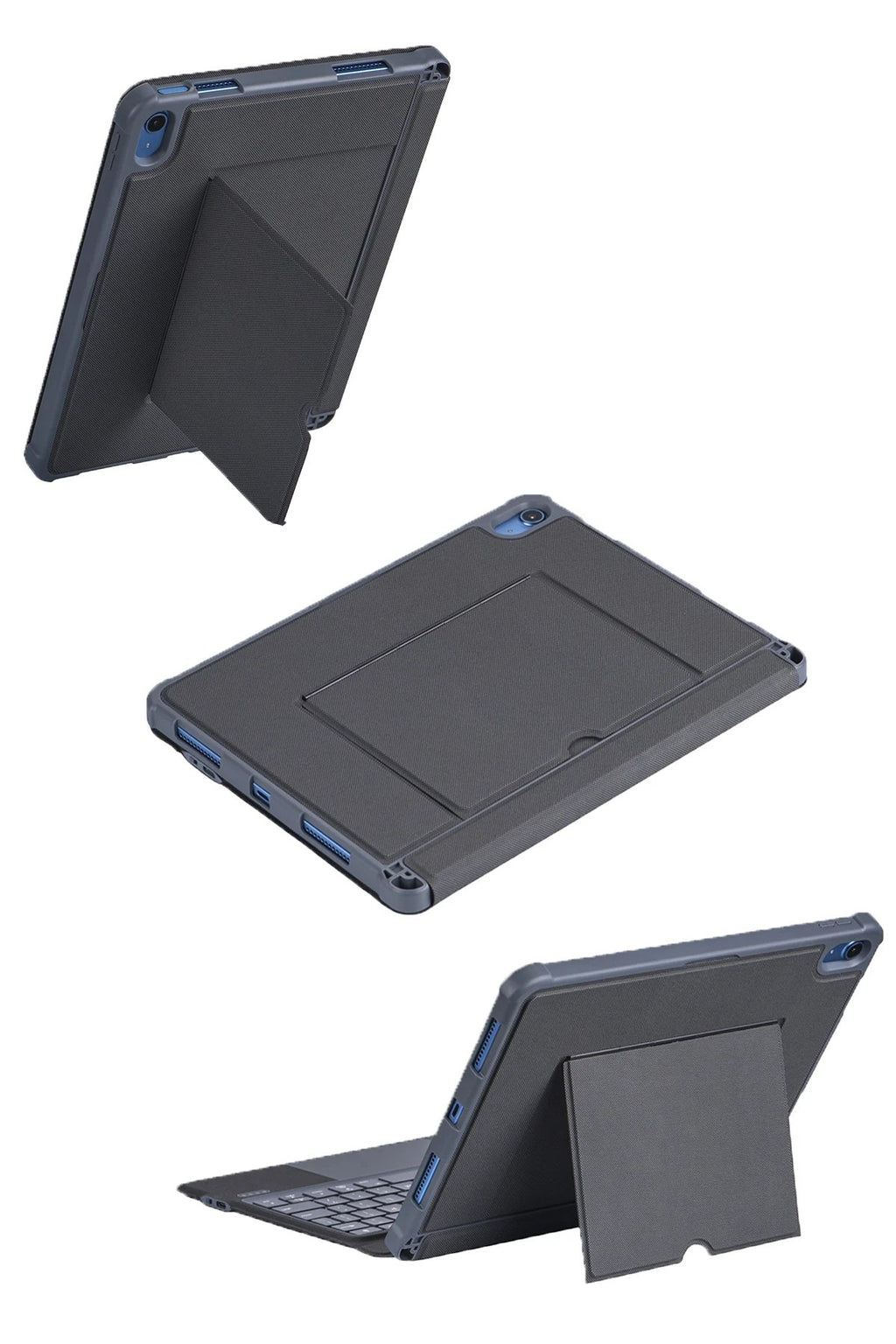 T5508D iPad 2022 10.9 (10.Nesil) Kılıf Palermo Ledli Klavyeli Standlı Tablet Kılıfı - Siyah-(5796)