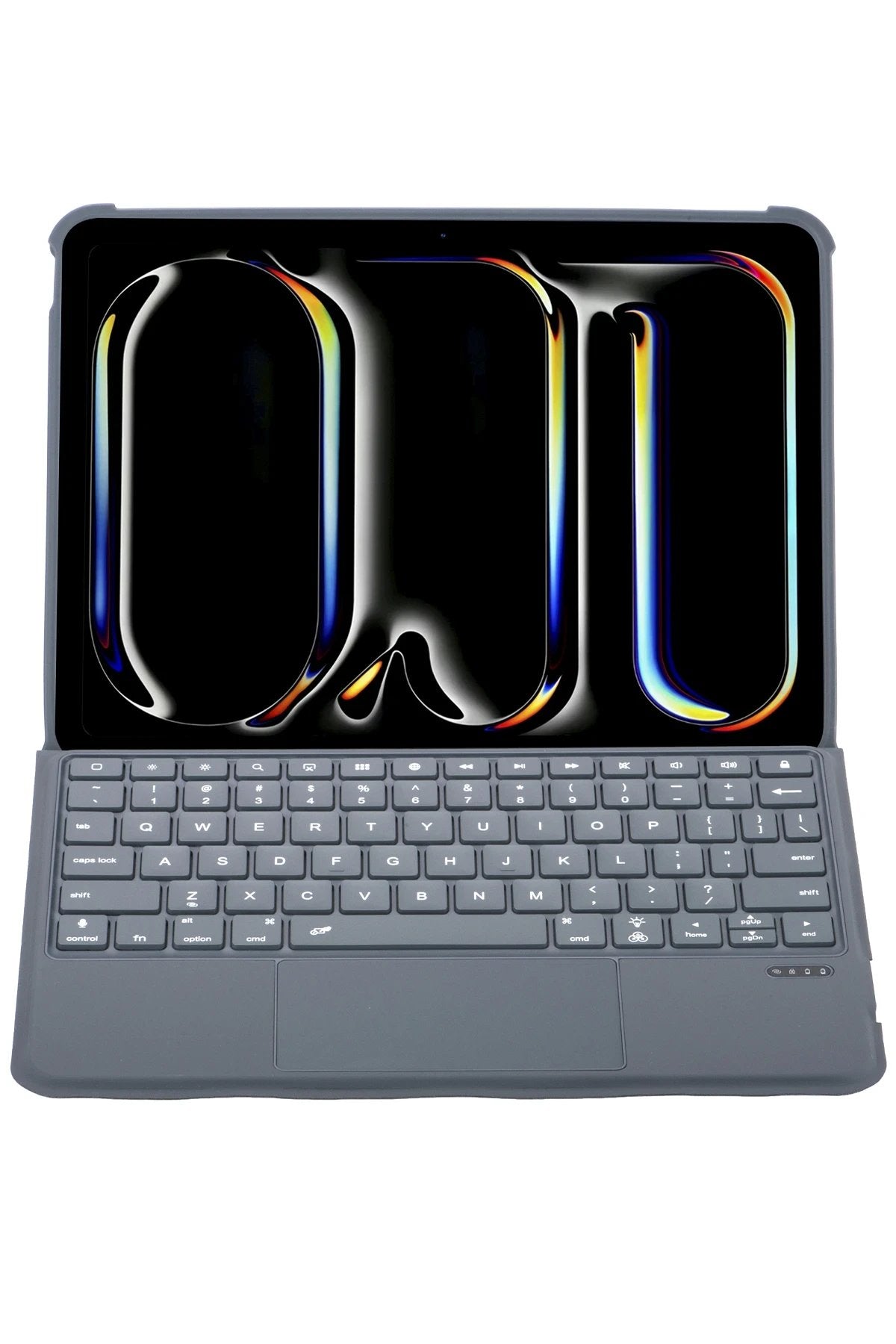 T5504D iPad Pro 11 (2024) Kılıf Palermo Ledli Klavyeli Standlı Tablet Kılıfı - Siyah-(5796)