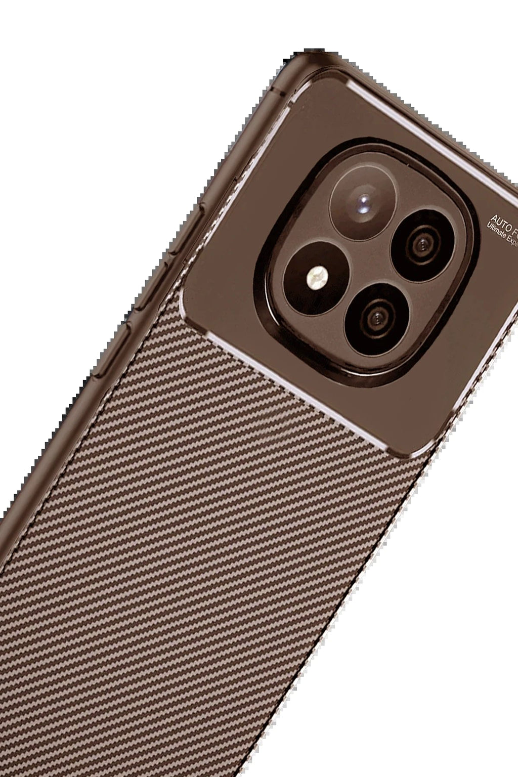 Xiaomi Redmi Note 14 Pro Plus Kılıf Auto Focus Karbon Kapak - Kahverengi-(5796)