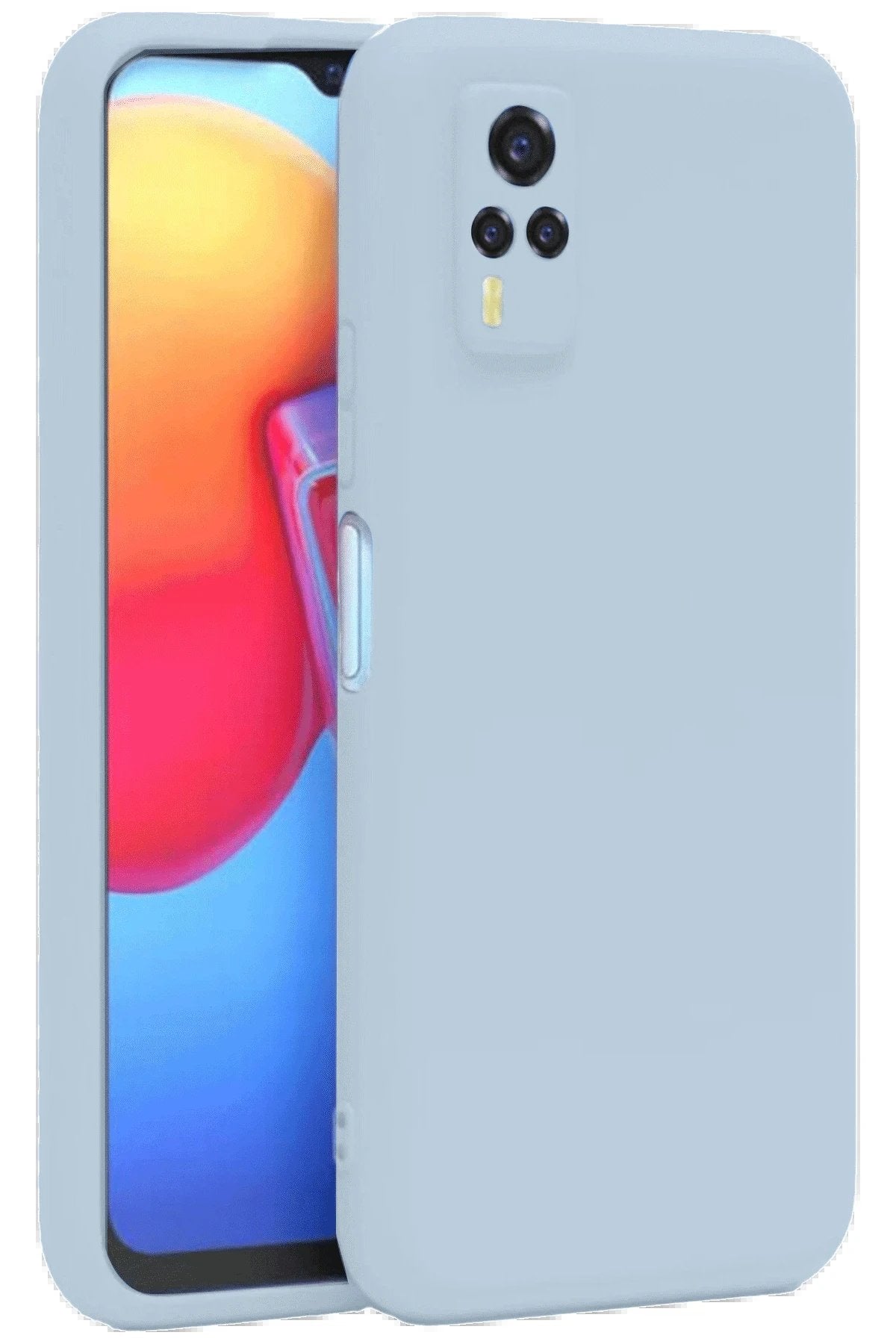 Vivo Y53S Kılıf Nano içi Kadife Silikon - Buz Mavi-(5796)