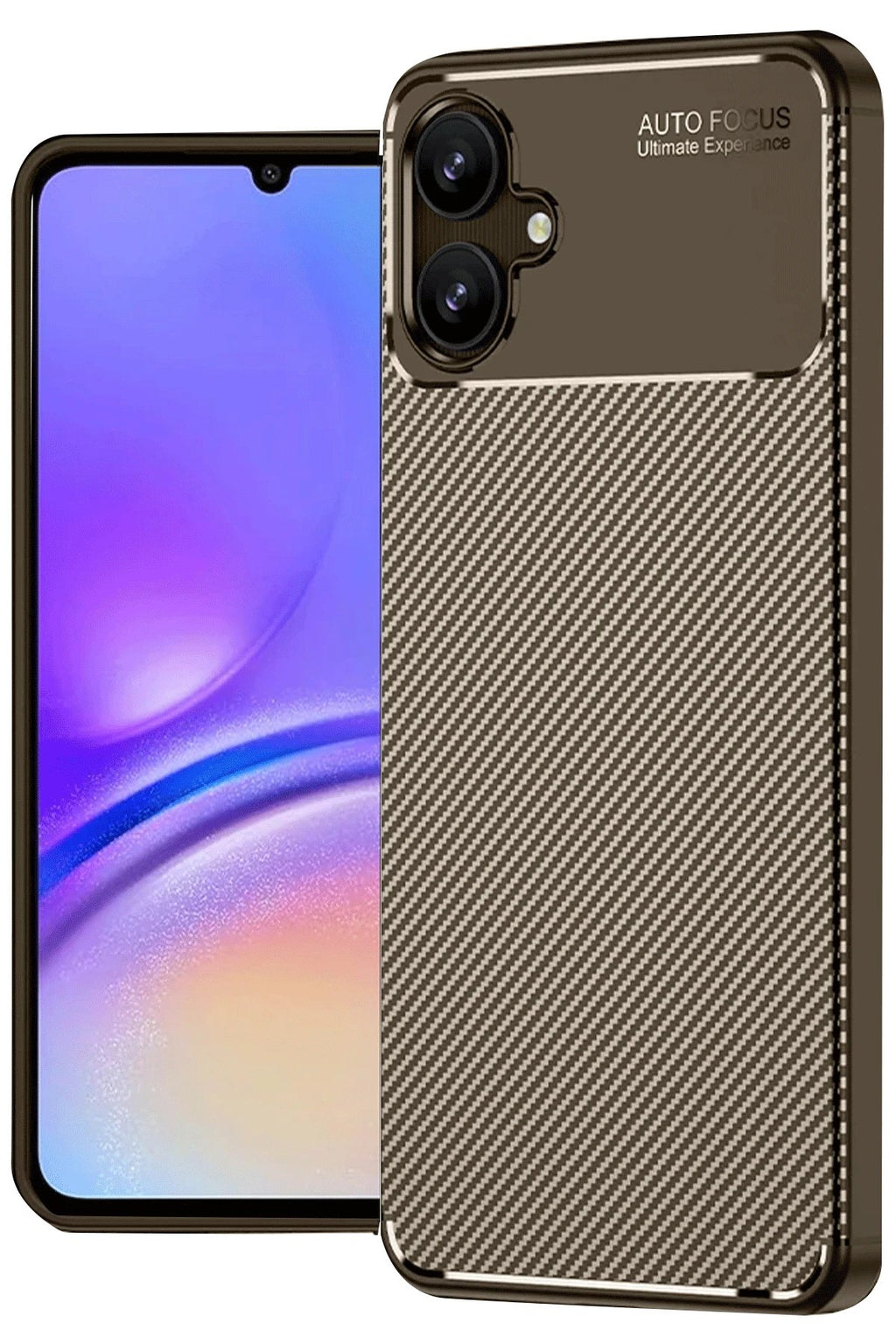 Samsung Galaxy A06 Kılıf Auto Focus Karbon Kapak - Kahverengi-(5796)