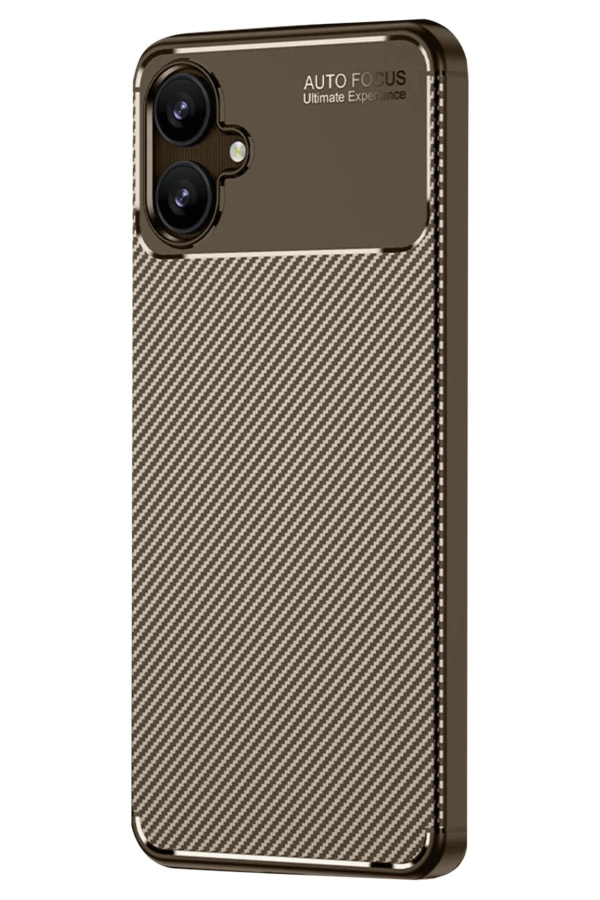 Samsung Galaxy A06 Kılıf Auto Focus Karbon Kapak - Kahverengi-(5796)