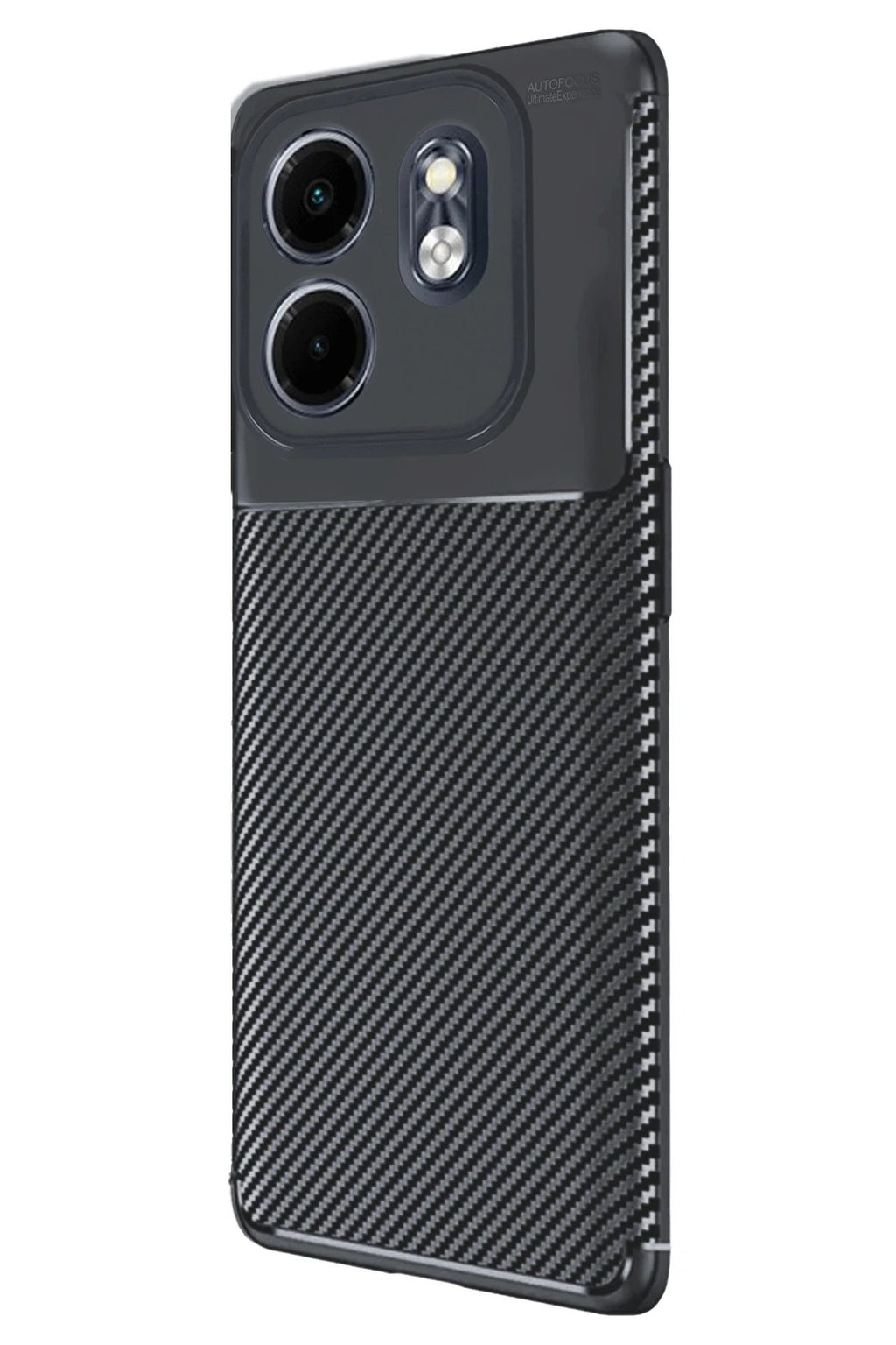İnfinix Smart 9 Kılıf Auto Focus Karbon Kapak - Siyah-(5796)