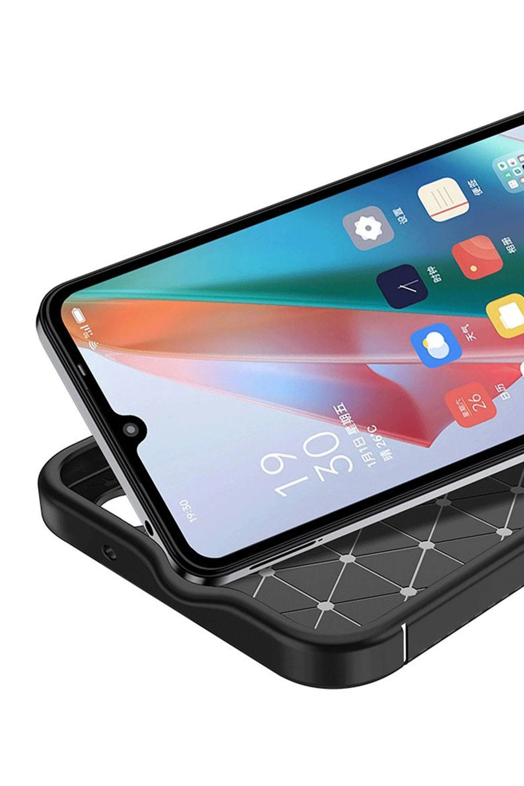 İnfinix Smart 9 Kılıf Auto Focus Karbon Kapak - Siyah-(5796)