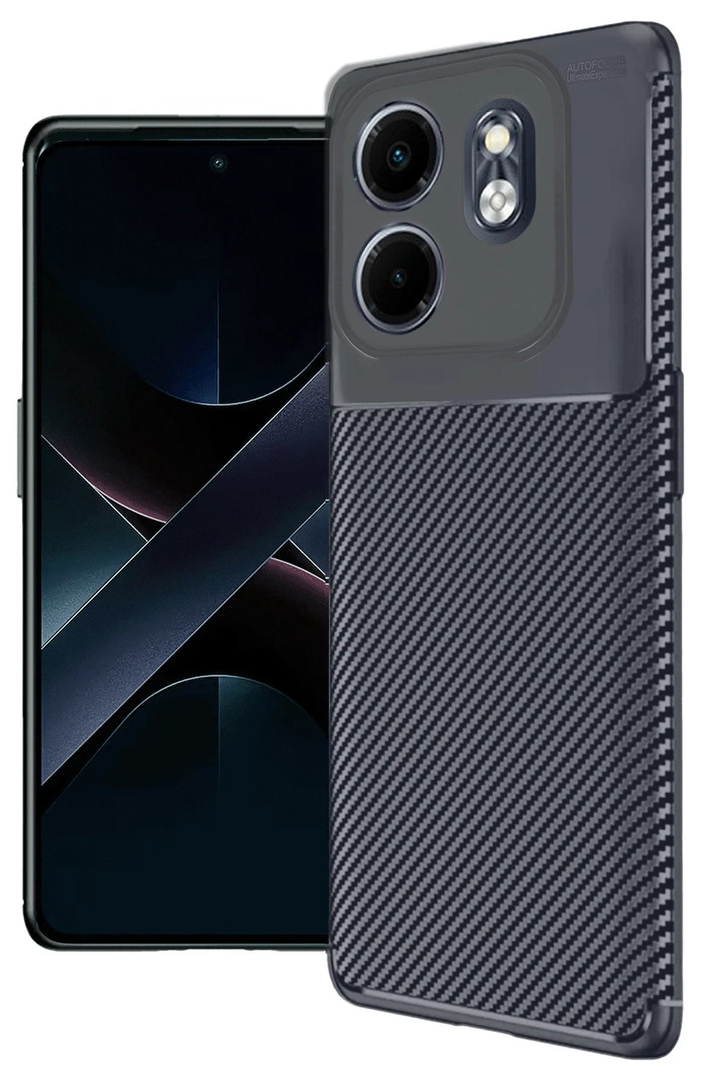 İnfinix Smart 9 Kılıf Auto Focus Karbon Kapak - Lacivert-(5796)