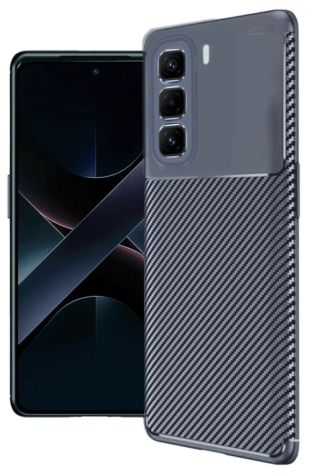 İnfinix Hot 50 4G Kılıf Auto Focus Karbon Kapak - Lacivert-(5796)