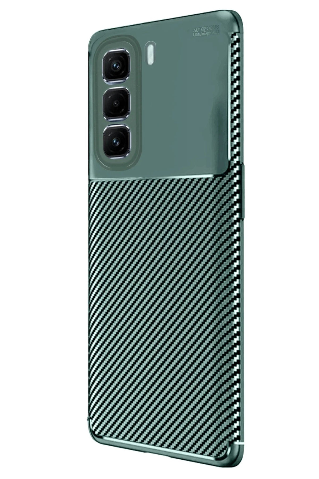 İnfinix Hot 50 4G Kılıf Auto Focus Karbon Kapak - Koyu Yeşil-(5796)