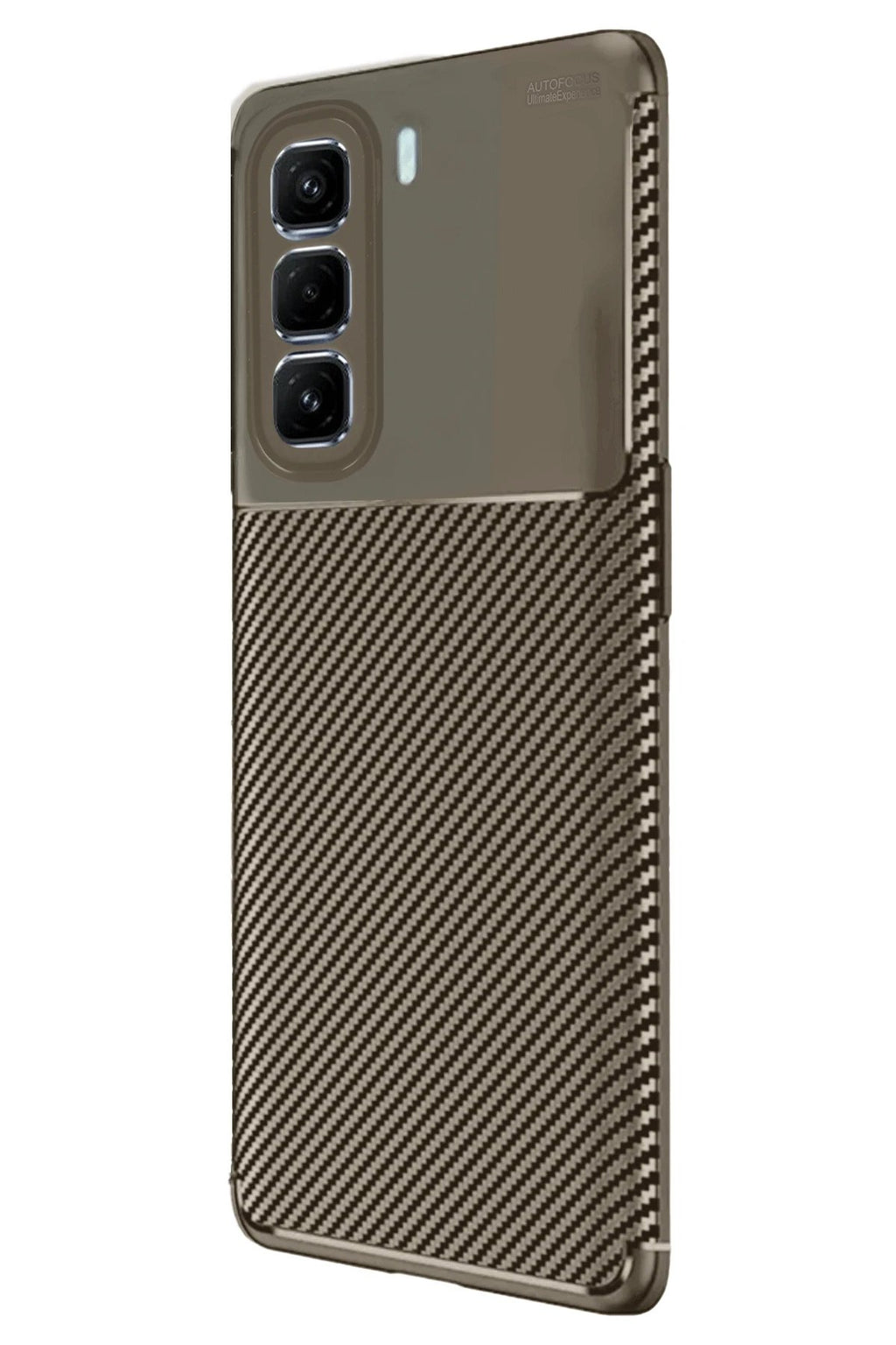 İnfinix Hot 50 4G Kılıf Auto Focus Karbon Kapak - Kahverengi-(5796)