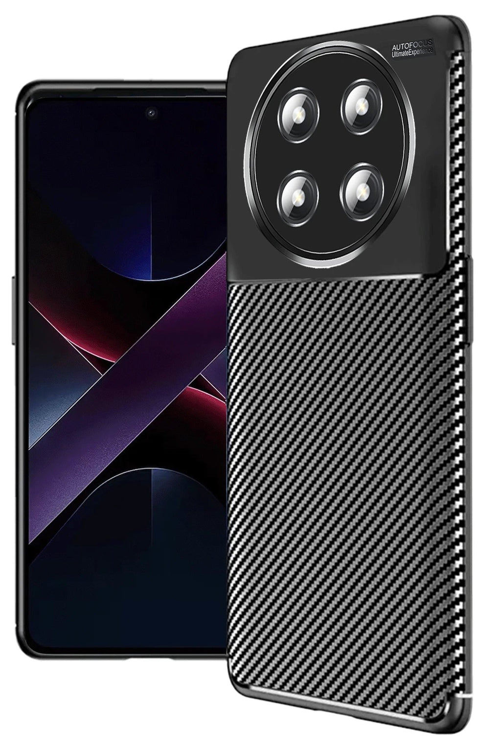 Honor Magic 7 Lite Kılıf Auto Focus Karbon Kapak - Siyah-(5796)