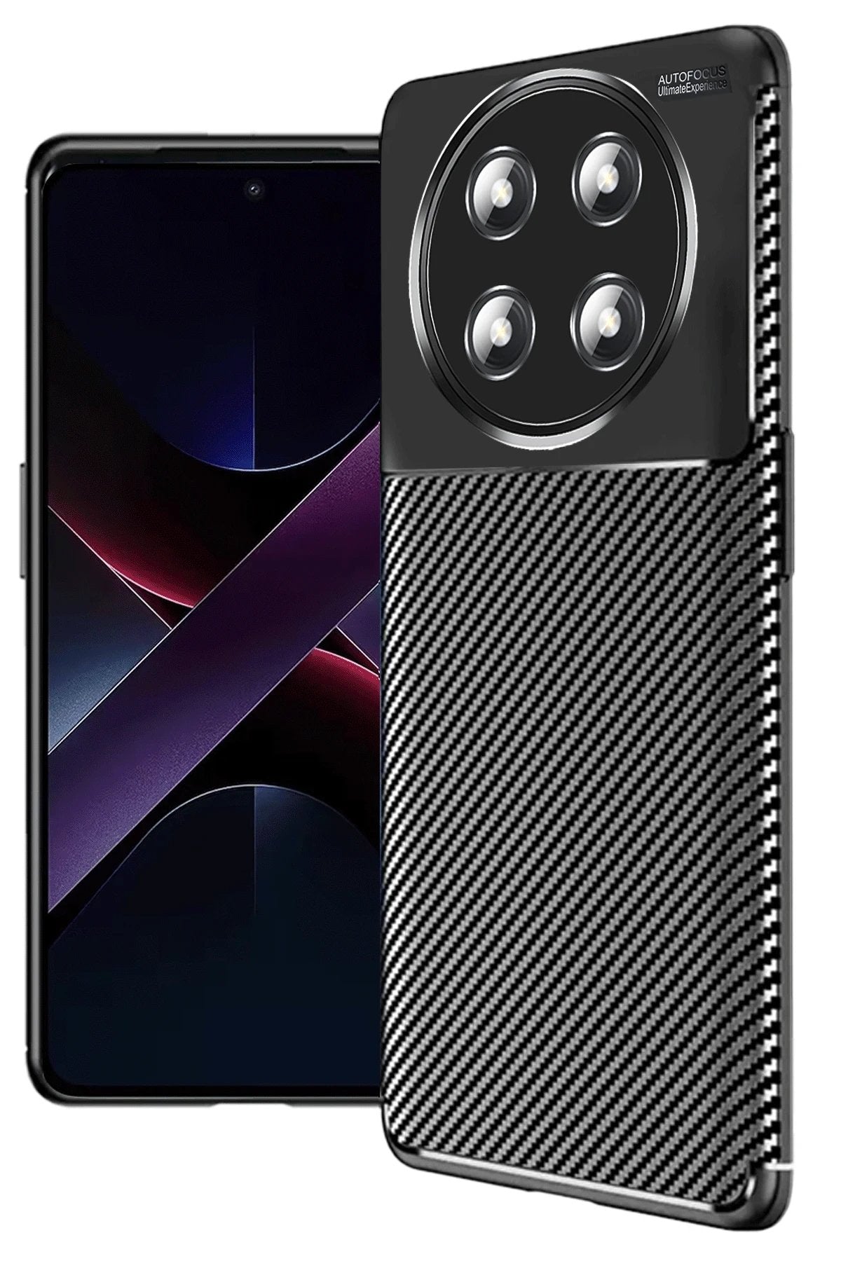 Honor Magic 7 Lite Kılıf Auto Focus Karbon Kapak - Siyah-(5796)